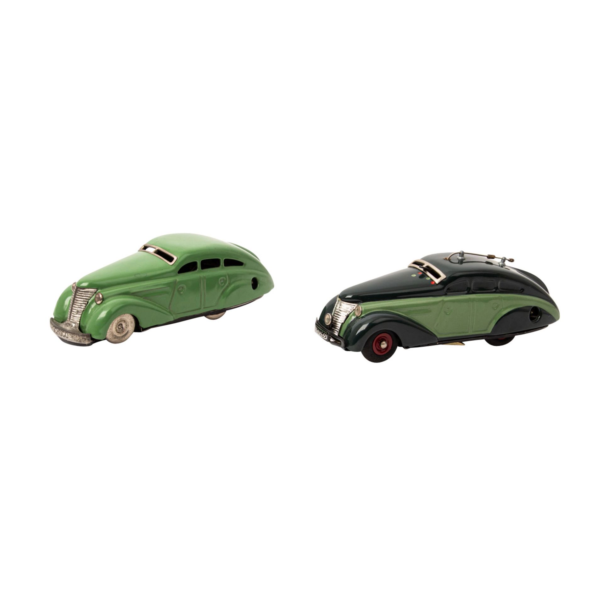 SCHUCO zwei Modellfahrzeuge "Radio 5000" und Wendeauto "1010", 1945-1949 und später,