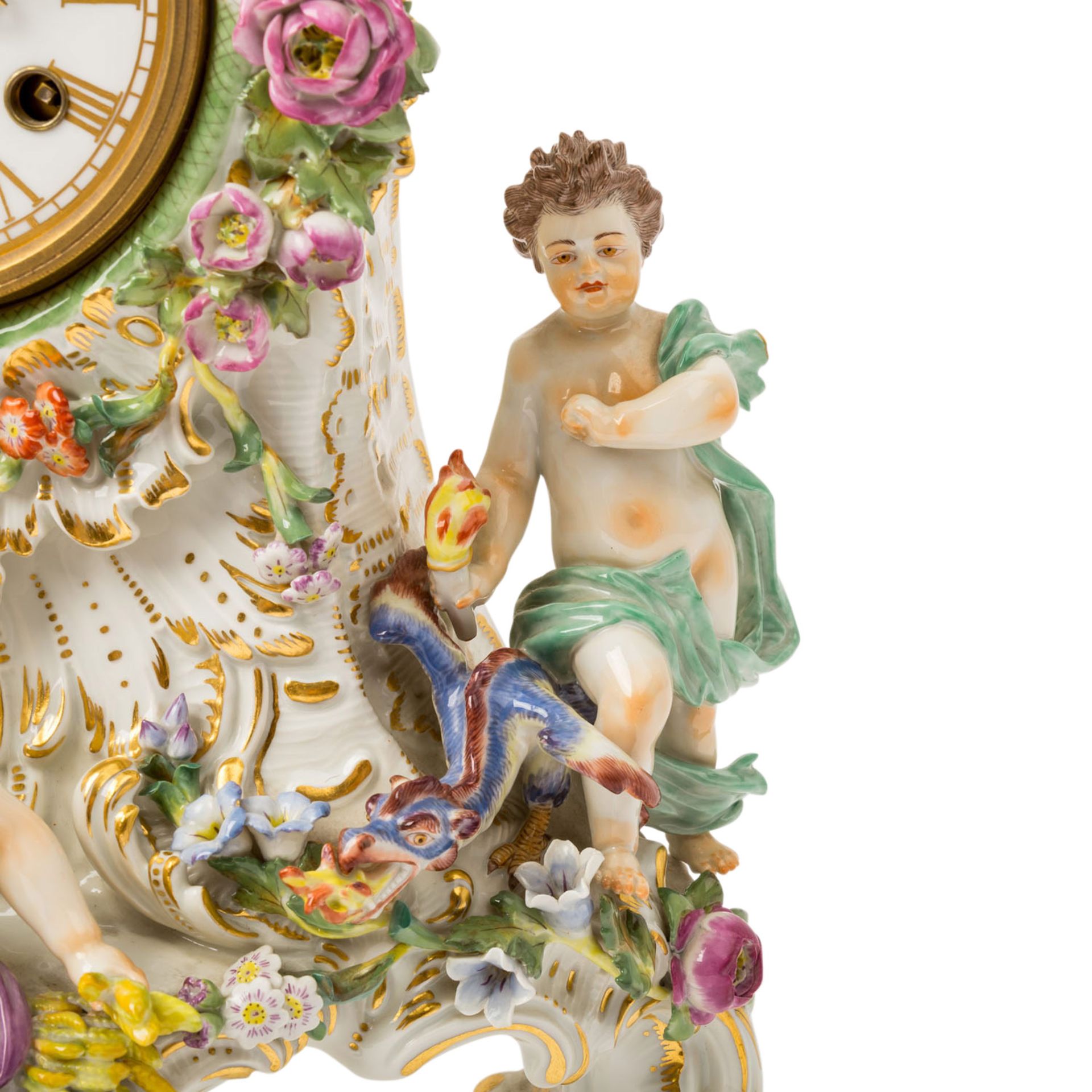 MEISSEN Prunkpendule "Die vier Elemente", 20. Jh. - Image 6 of 10