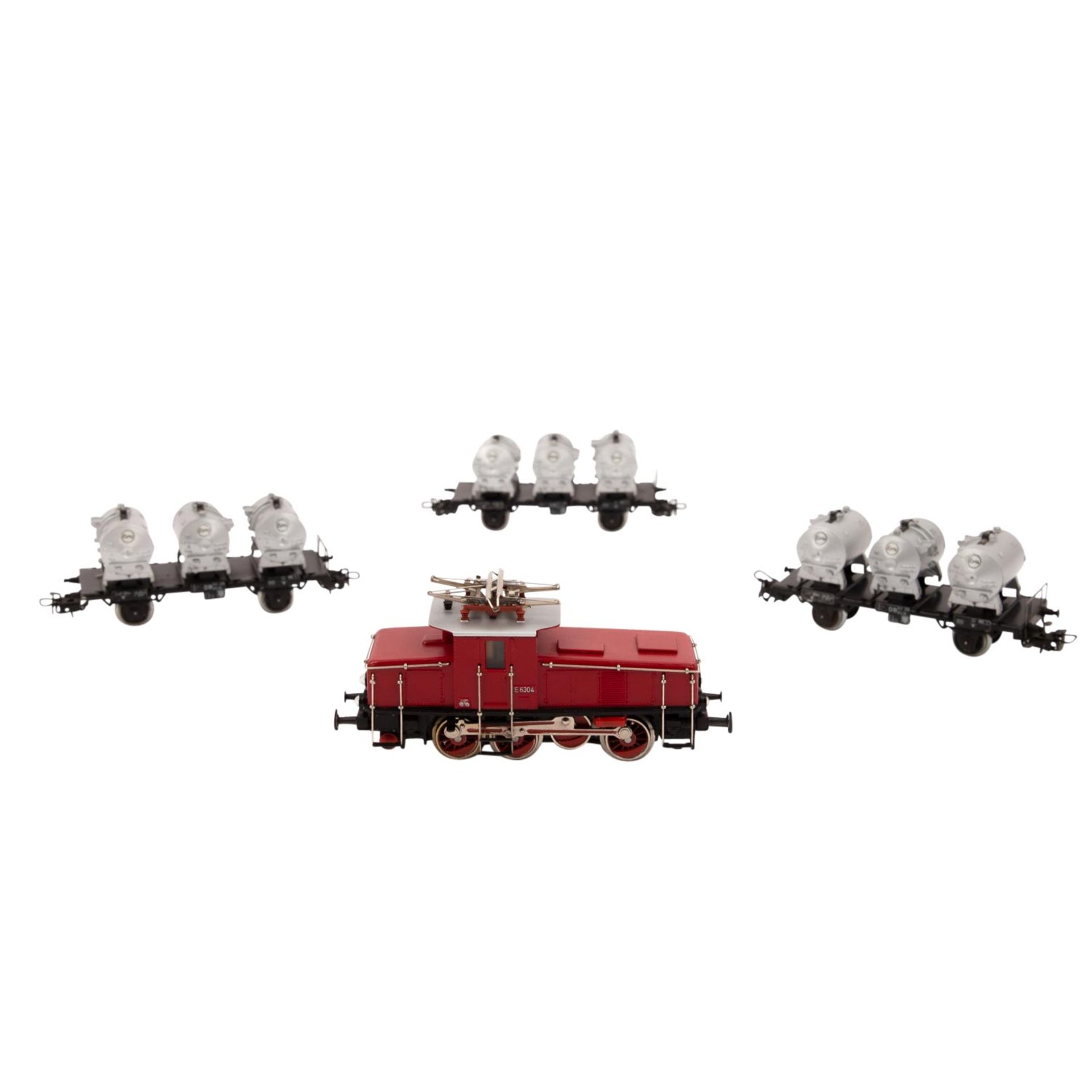 MÄRKLIN Zugset E-Lok mit 3 Behälterwagen, Spur H0,