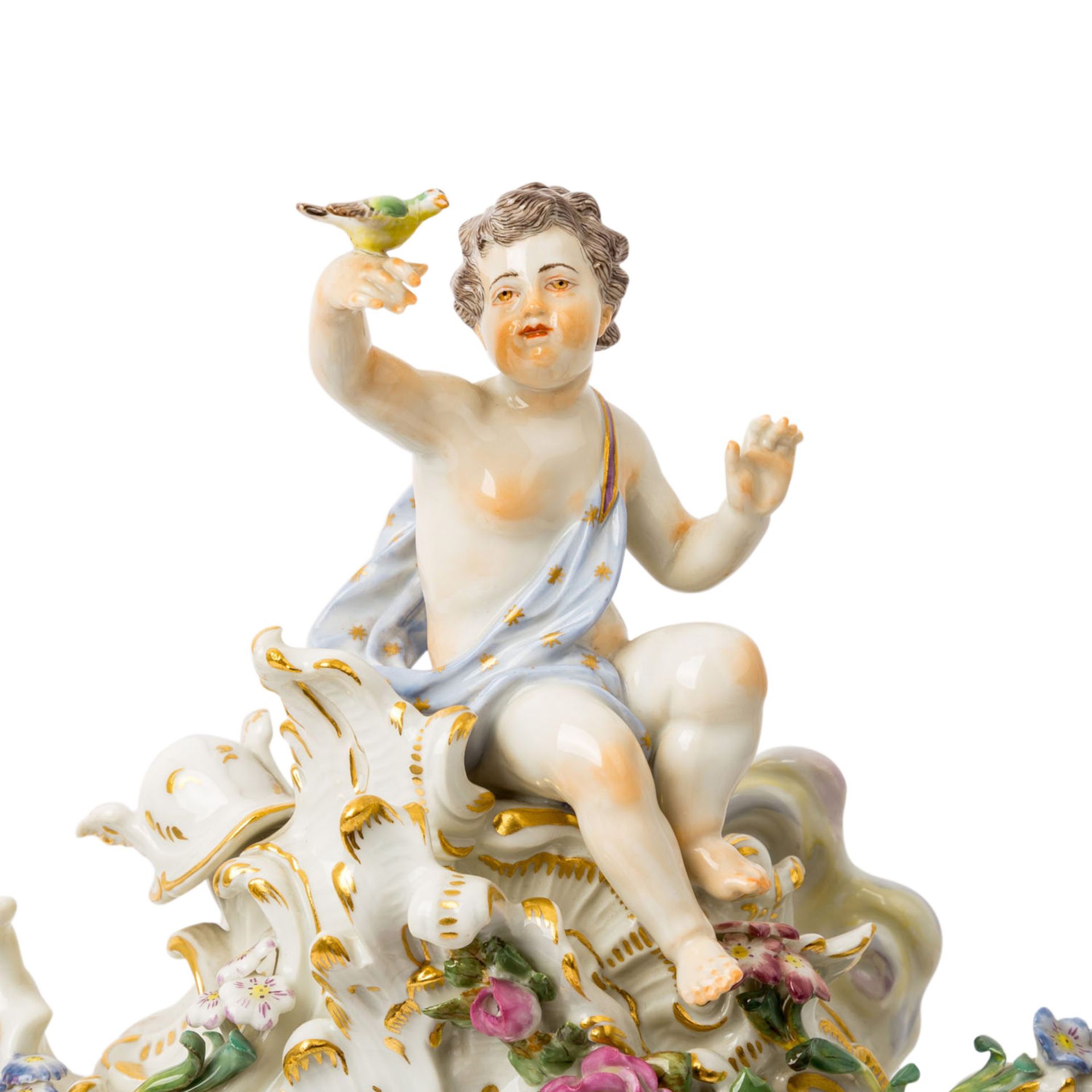 MEISSEN Prunkpendule "Die vier Elemente", 20. Jh. - Image 9 of 10