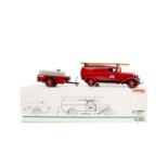 MÄRKLIN Feuerwehr-LKW mit Tankanhänger 19035,rot lackierter LKW mit Wasserwagen als