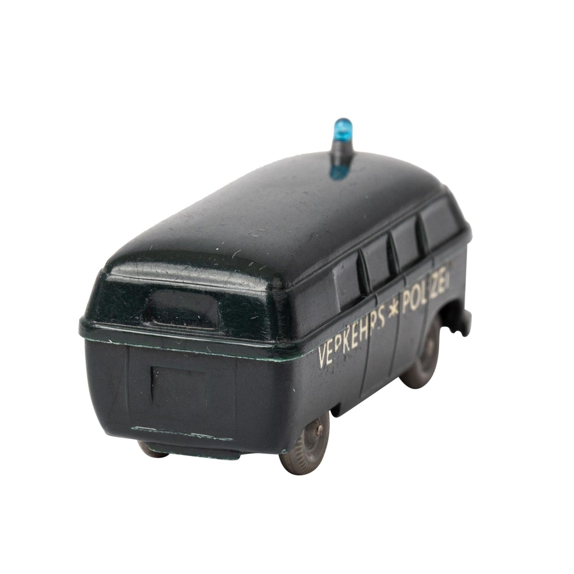 WIKING Polizei-Unfallwagen, 1959/60,unverglaster Rollachser, VW-Bus, schwarzgrüne Kar - Bild 3 aus 5