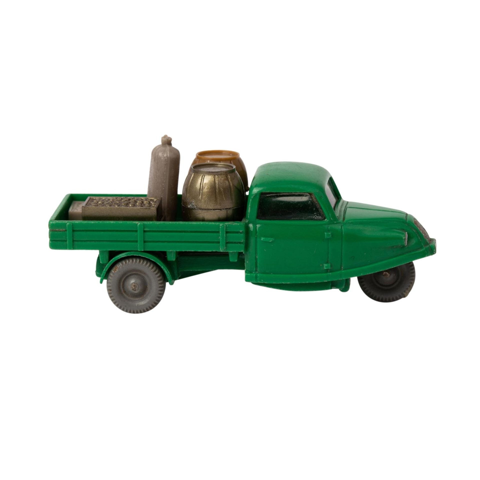 WIKING Goli-Dreiradwagen, 1959/64,grüne Karosserie, Bodenprägung "WM" , Grill, Schei - Bild 4 aus 5