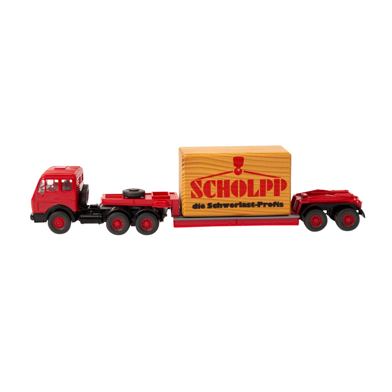 WIKING Mercedes Schwerlastzug "Scholpp", 1989/90,MB 3850 S, roter Aufbau, schwarzes Ch - Image 2 of 5