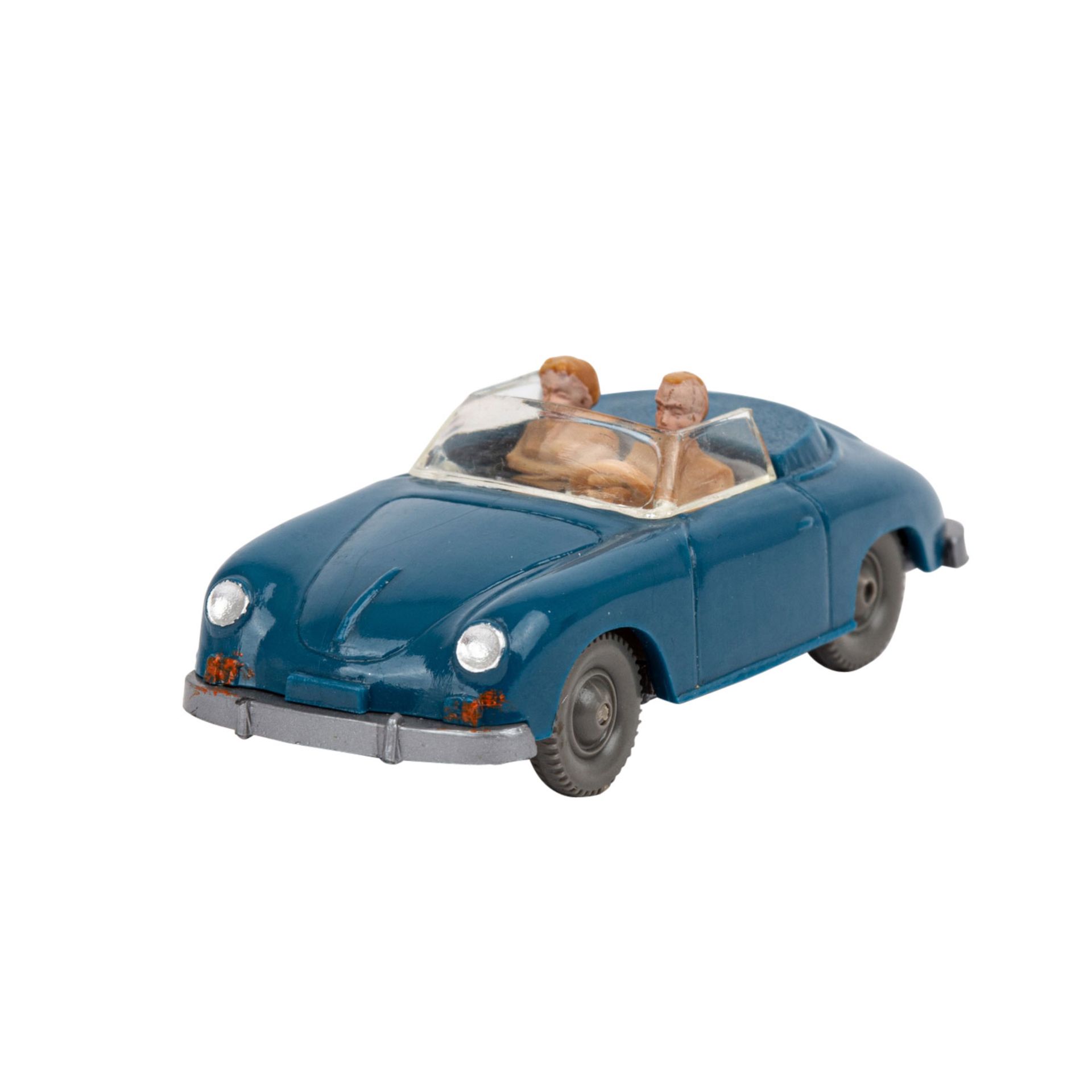 WIKING Porsche Cabrio, 1961-63,azurblaue Karosserie, Innenausstattung mit Figuren, Bod