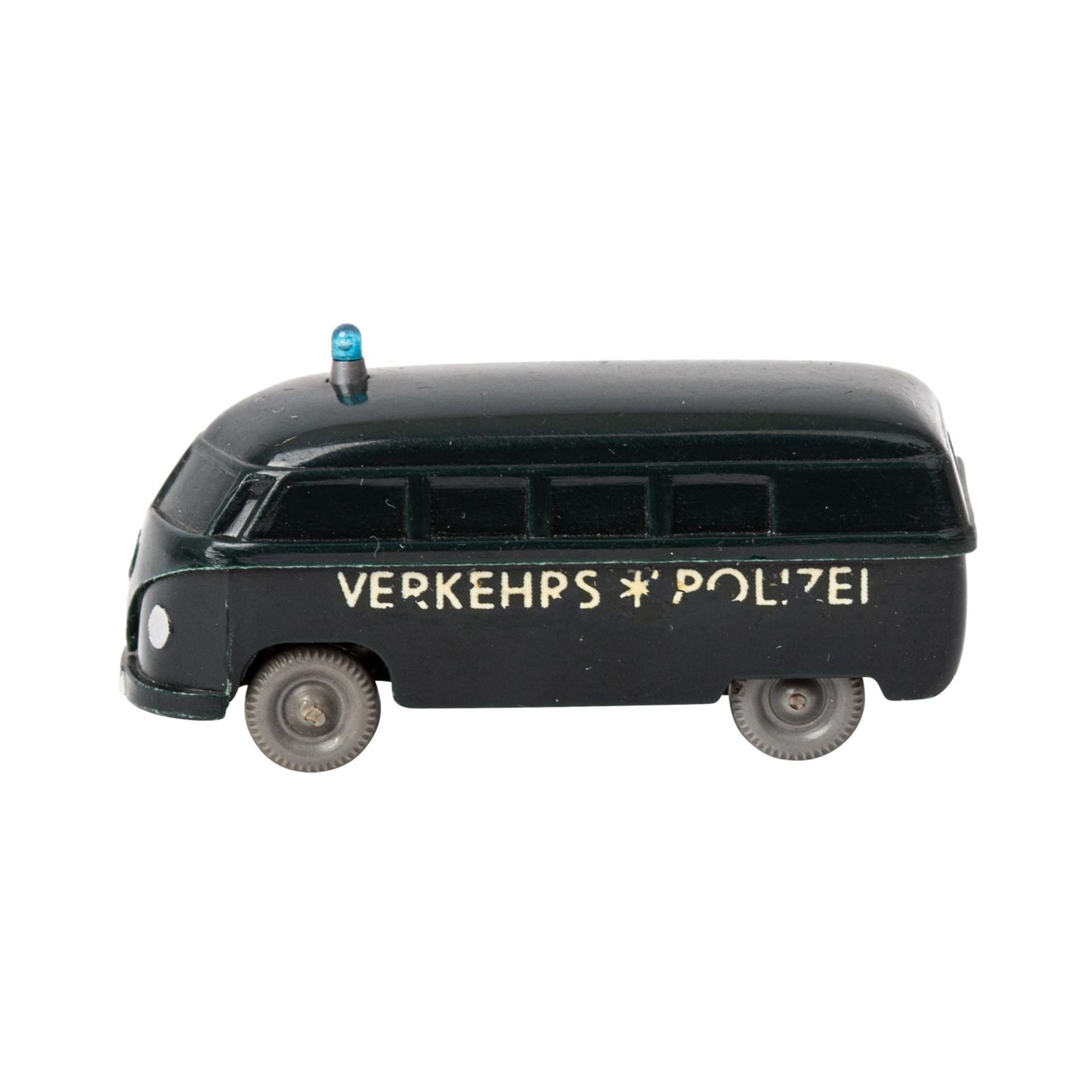 WIKING Polizei-Unfallwagen, 1959/60,unverglaster Rollachser, VW-Bus, schwarzgrüne Kar - Bild 2 aus 5