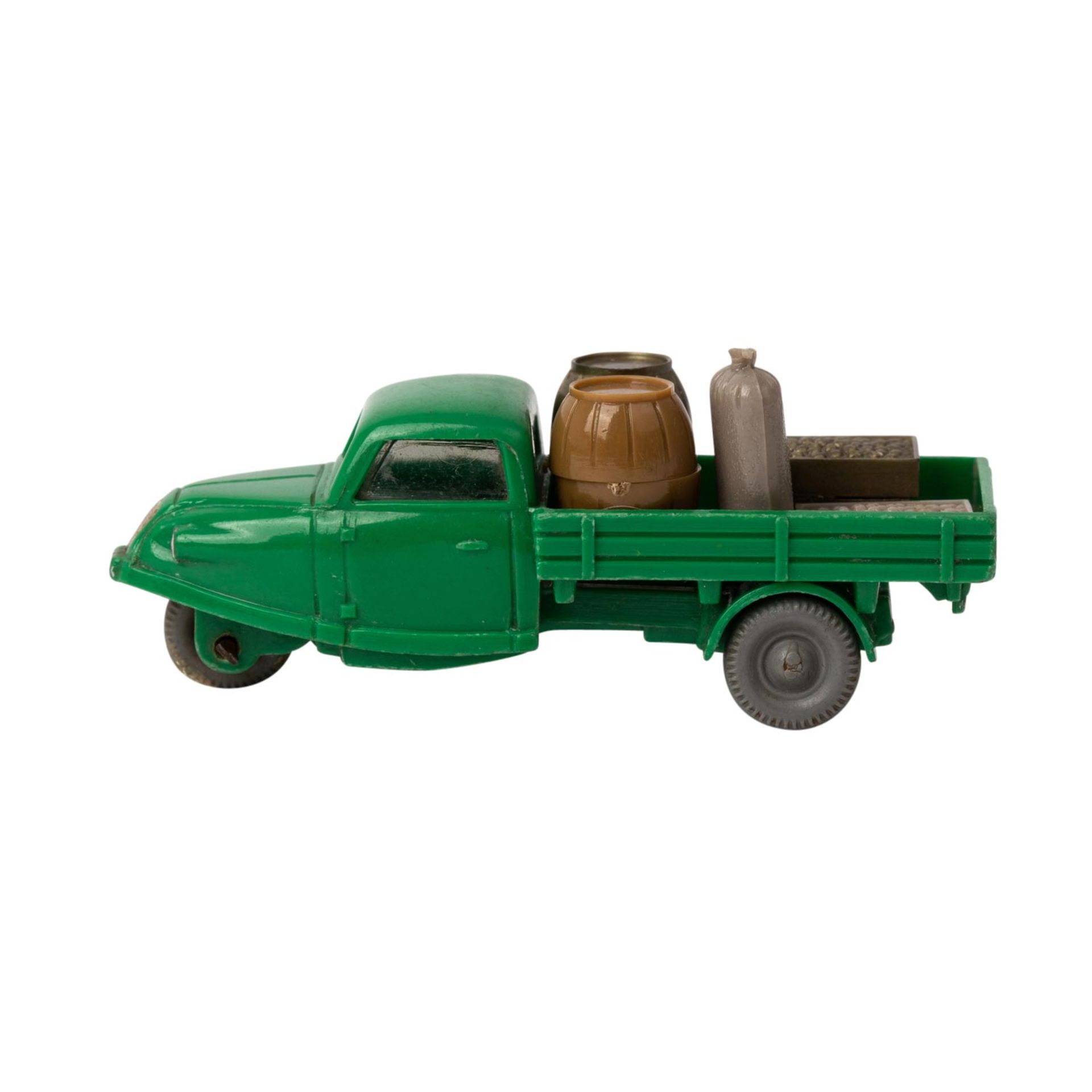 WIKING Goli-Dreiradwagen, 1959/64,grüne Karosserie, Bodenprägung "WM" , Grill, Schei - Bild 2 aus 5