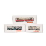 MÄRKLIN drei transparente Lokomotiven, Spur H0,bestehend aus E-Lok 3757 BN 103 121-0,