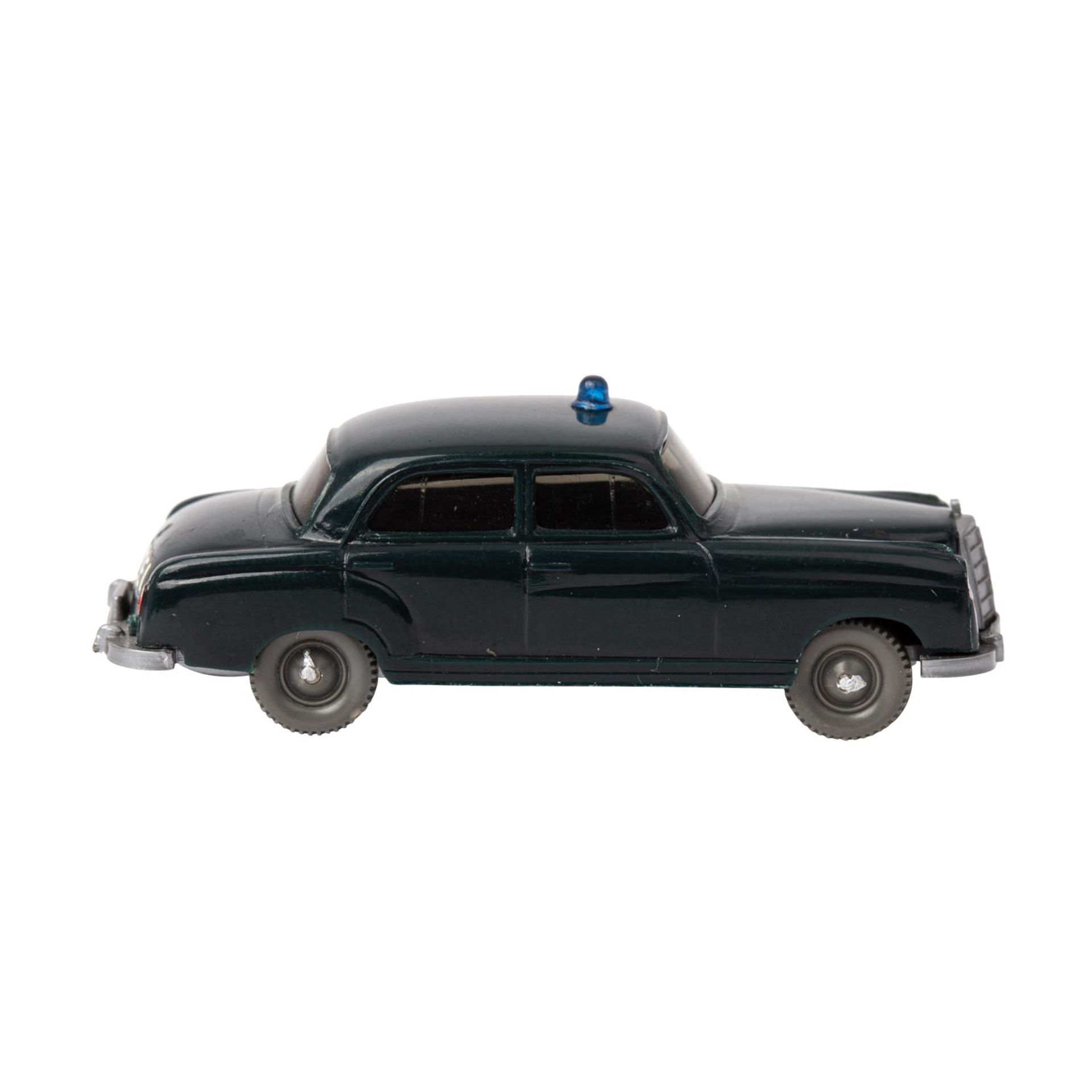 WIKING Mercedes Benz 180 Polizeiwagen, 1967/68,blaugrüne Karosserie, ungewöhnliche A - Bild 4 aus 5