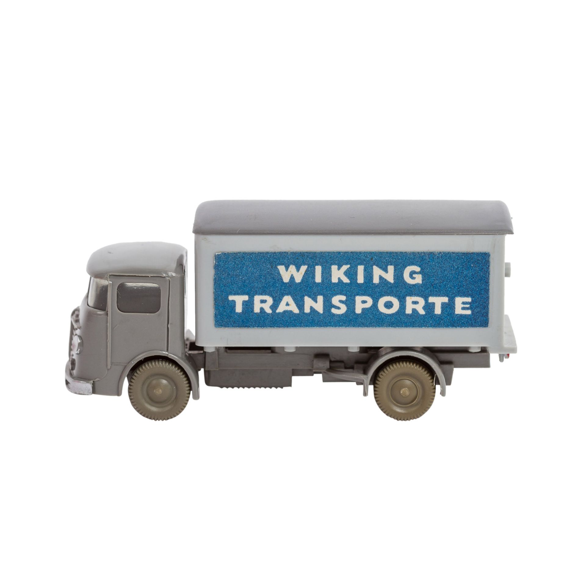 WIKING alter Koffer-LKW, Büssing 4500, wohl 1960,graue Kabine und Aufbau, Aufkleber m - Bild 3 aus 5