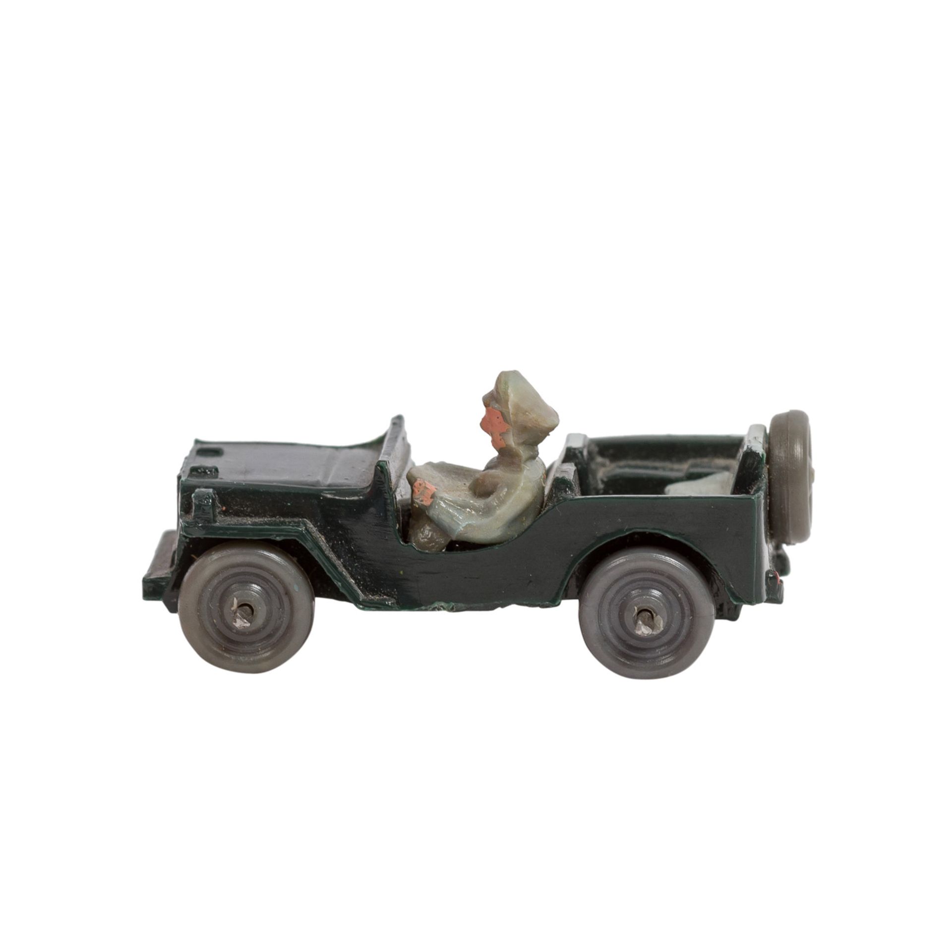 WIKING Jeep mit Fahrer, 1952/53,Drahtachser, schwarz-grüne Karosserie, Fahrer beidhä - Image 3 of 5