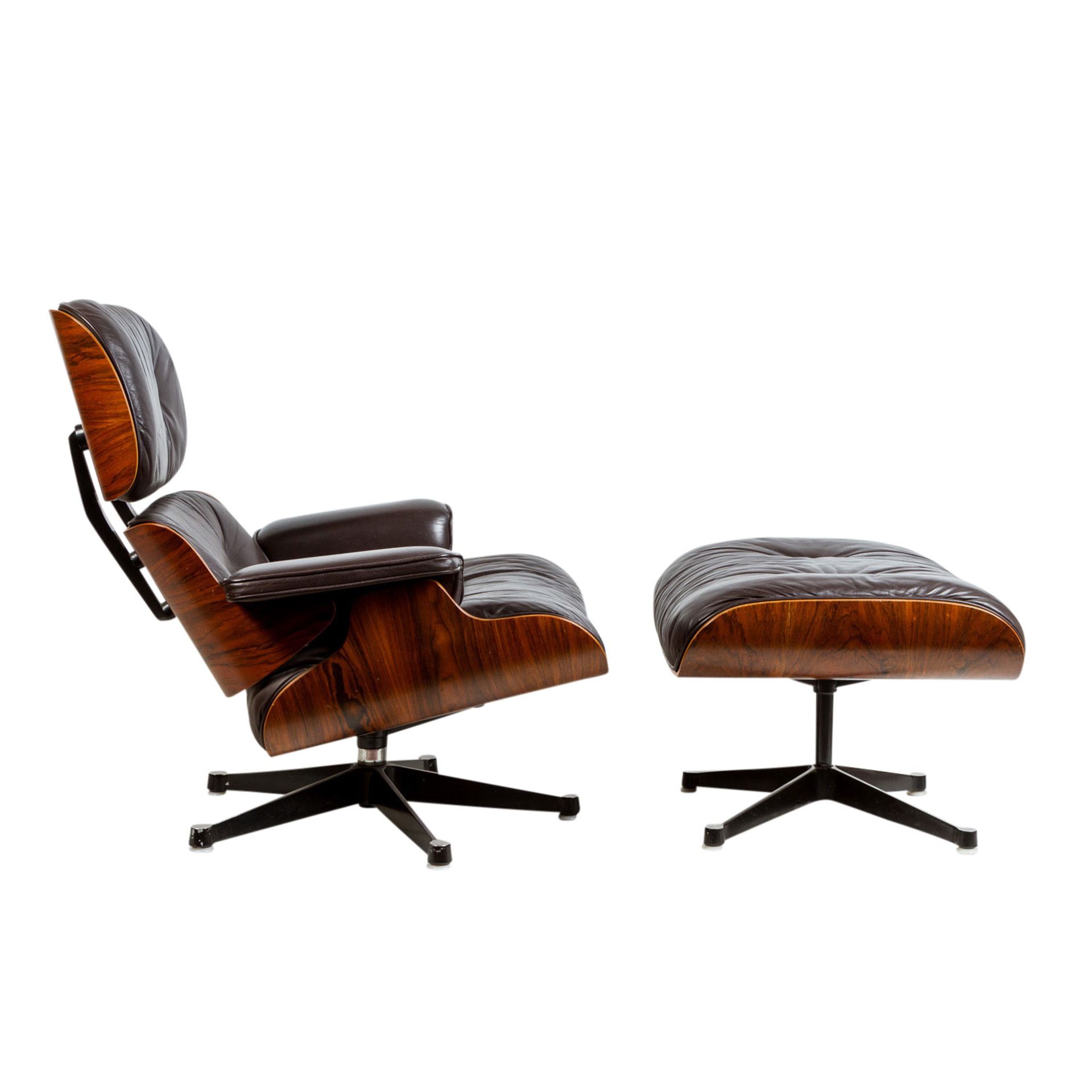 RAY & CHARLES EAMES, "Lounge Chair mit Ottomane",1980-90er Jahre, Entwurf: 1956, Herma - Bild 2 aus 7