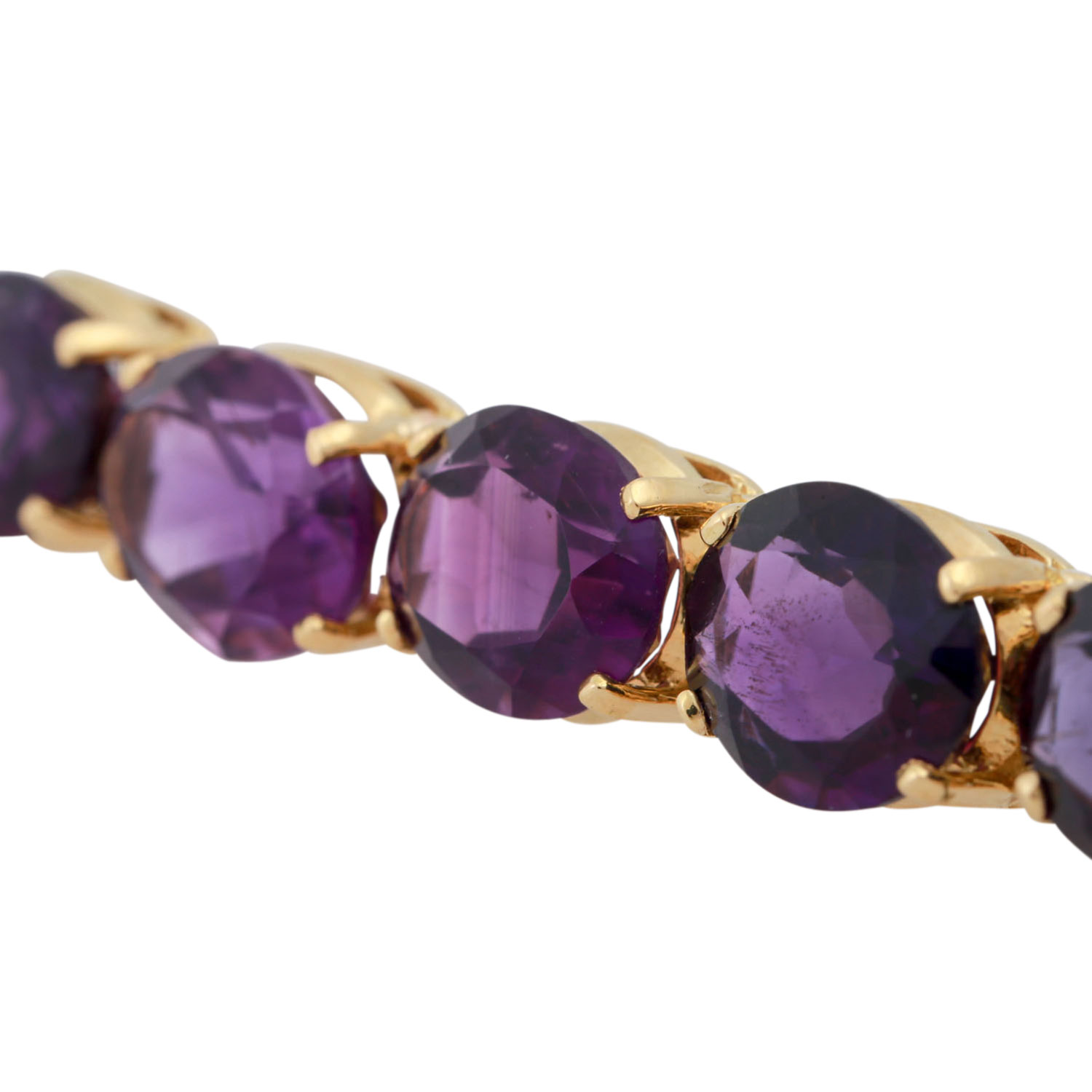 Armband mit Amethystenvon zus. ca. 36 ct, GG 14K, 27,1 gr, L: ca. 18,5 cm, 2. Hälfte - Image 5 of 5