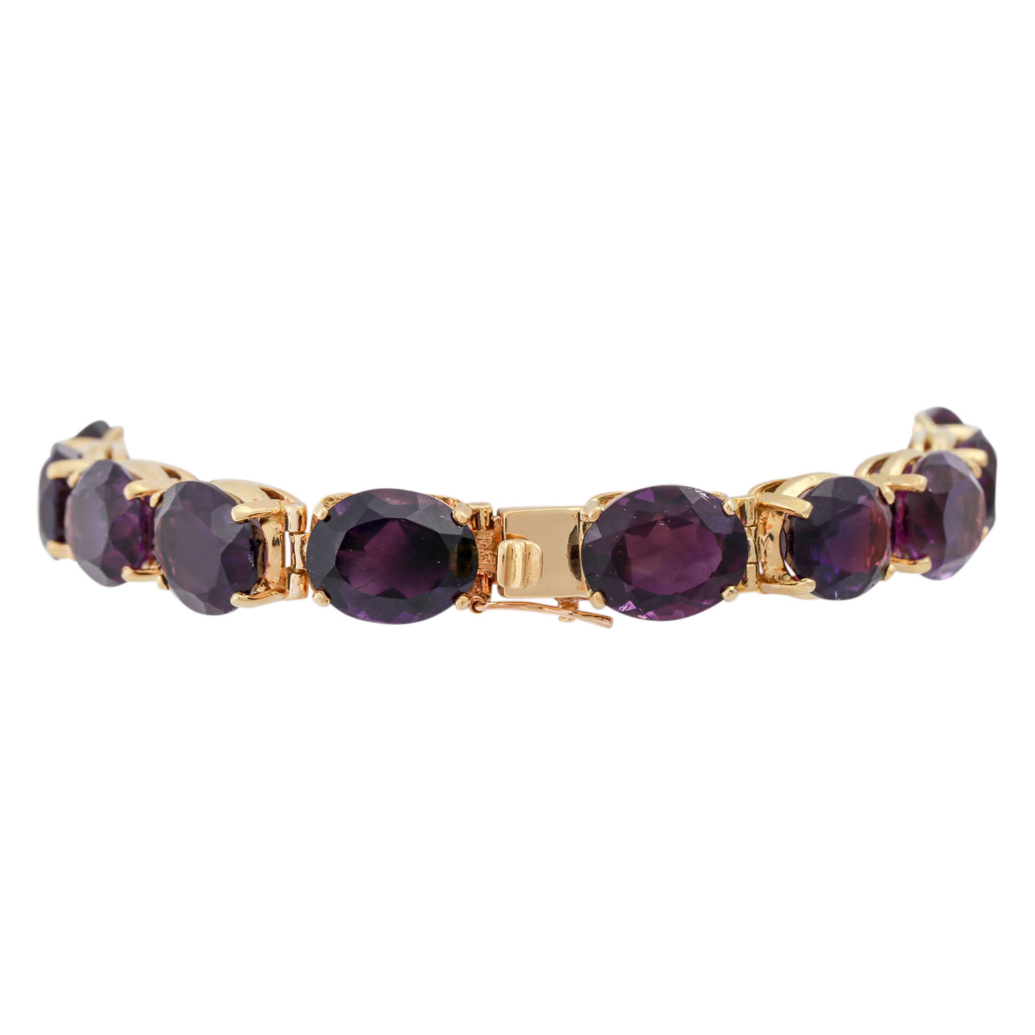 Armband mit Amethystenvon zus. ca. 36 ct, GG 14K, 27,1 gr, L: ca. 18,5 cm, 2. Hälfte - Image 2 of 5