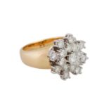 Ring mit 17 Brillanten zus. ca. 1,8 ct,ca. WEISS-LGW (H-I)/VS-SI, GG 14K, 12,5 gr, Rin