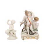 DRESSEL, KISTER&CO. und NYMPHENBURG Figurengruppe und Figur, 20. Jhd..DRESSEL, KISTER&