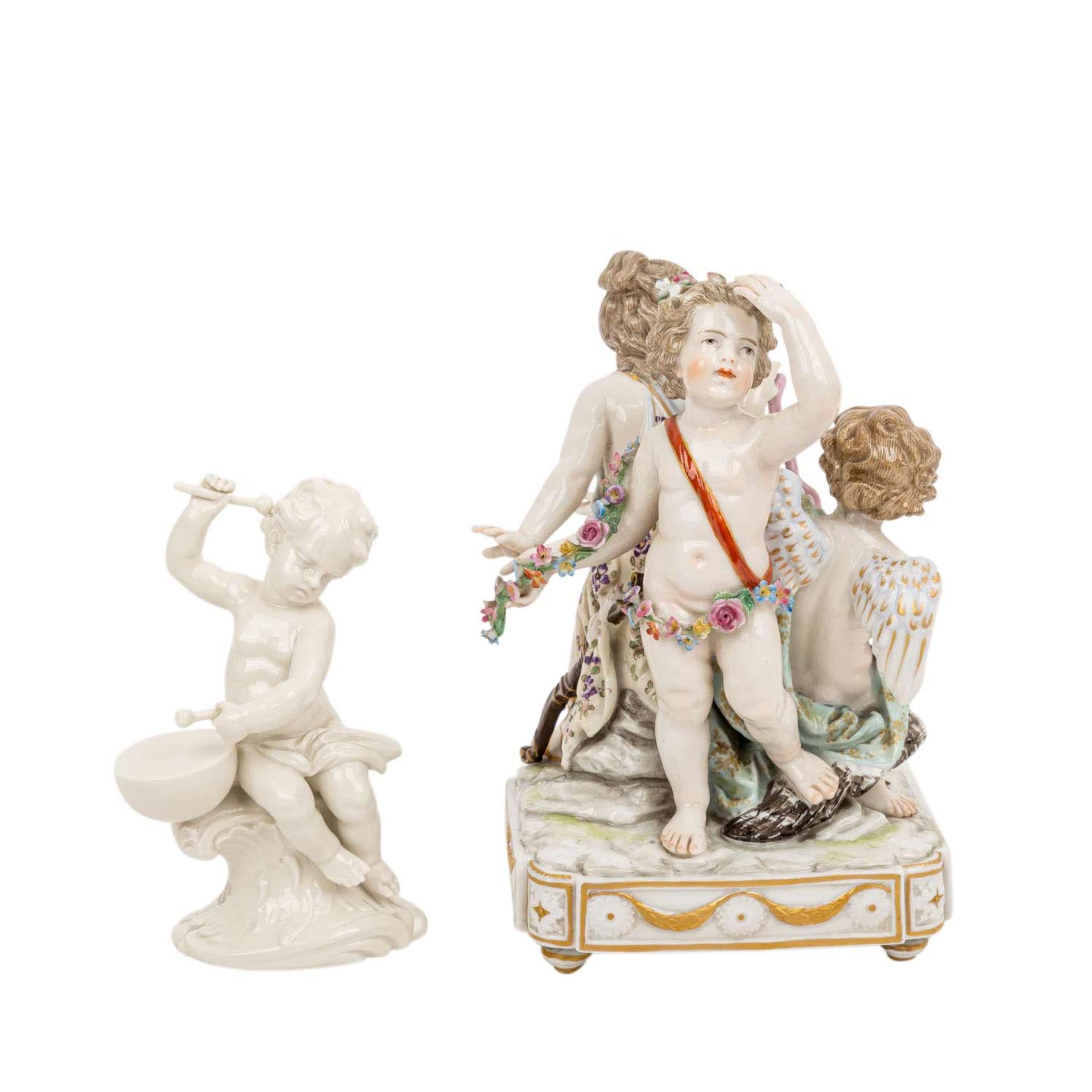 DRESSEL, KISTER&CO. und NYMPHENBURG Figurengruppe und Figur, 20. Jhd..DRESSEL, KISTER&