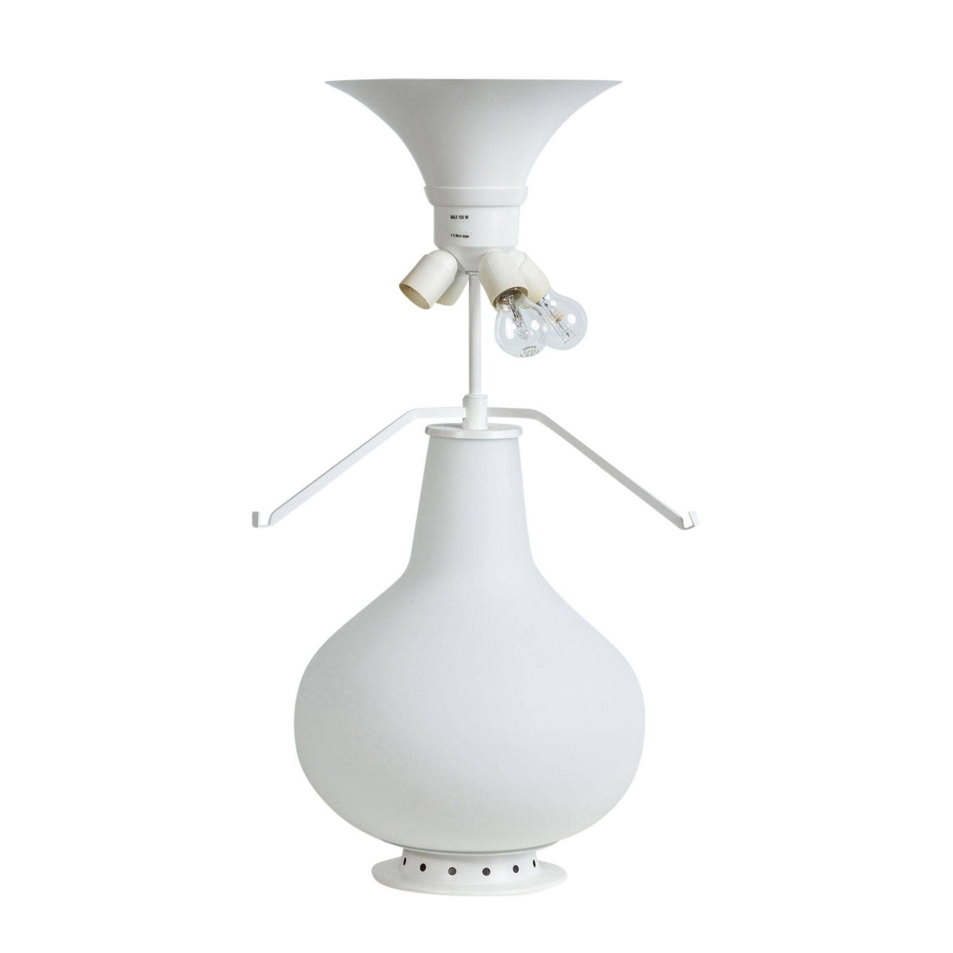 MAX INGRAND, Lampe "Fontana Arte"Mattiertes Glas, 5-flammige Lampe mit Herstelleraufkl - Image 2 of 2