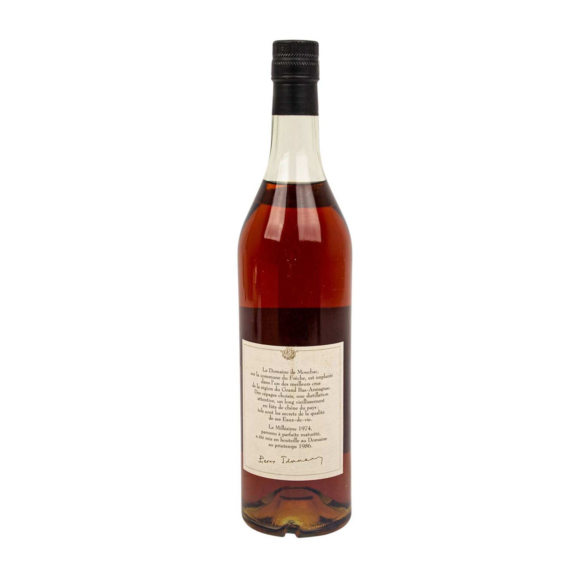 DOMAINE DE MOUCHE eine Flasche BAS ARMAGNAC in Holzkiste, 1974Pierre Janneau, Region: - Image 4 of 5