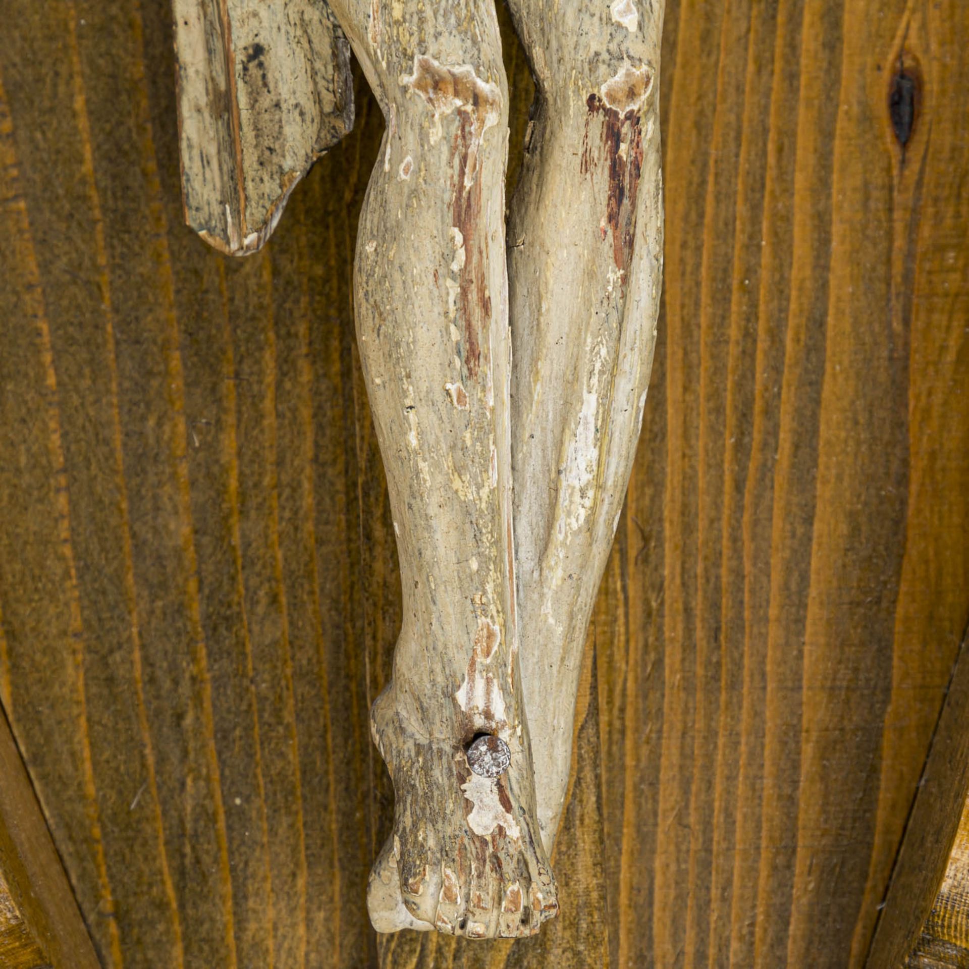 WEGKREUZAlpenländisch, 18./20. Jh., Kruzifix im Dreinageltypus mit auf die rechte Sch - Image 3 of 5