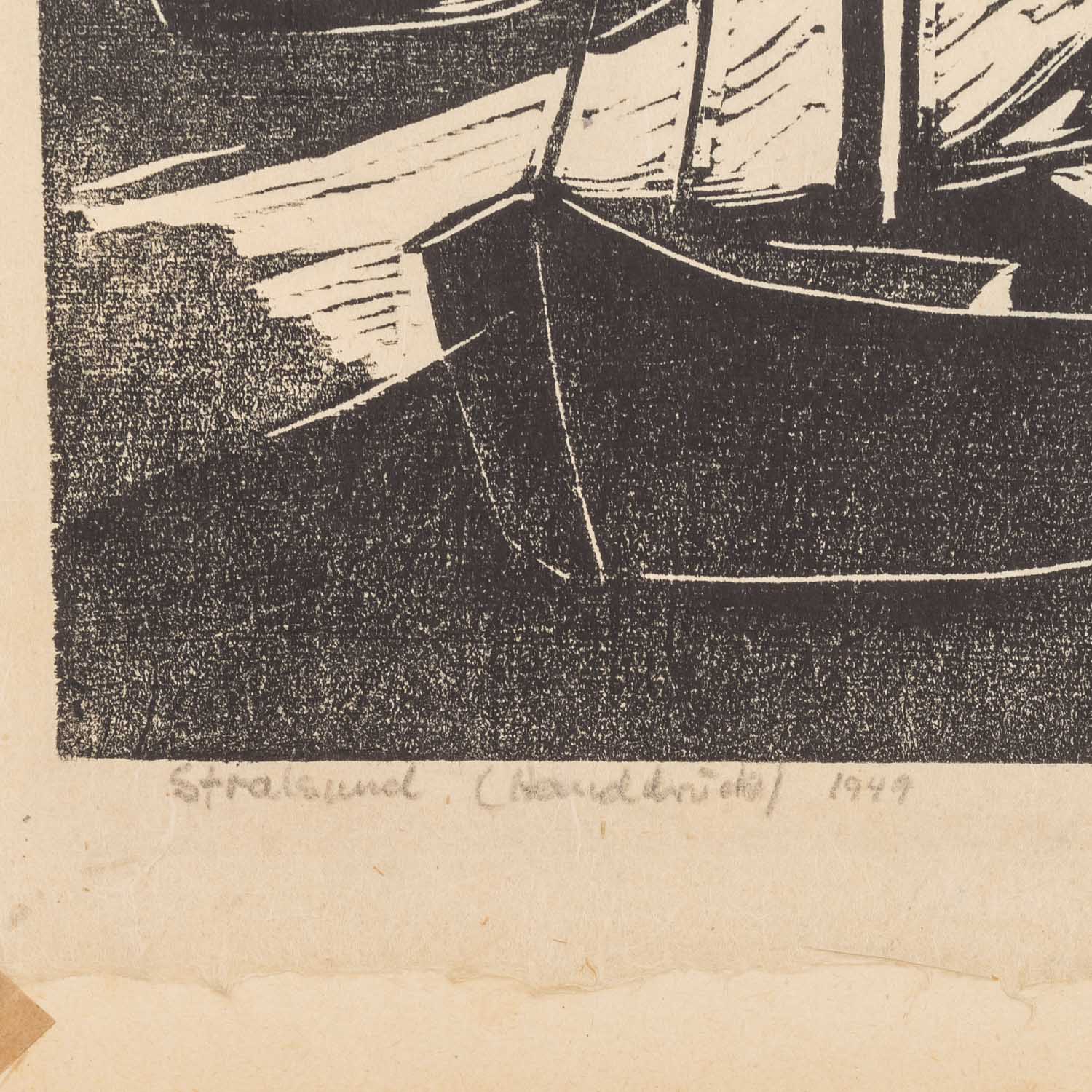 TUCHOLSKI, HERBERT (1896-1984), "Stralsund, der Hafen",Holzschnitt/Japanpapier, u. re. - Image 3 of 4