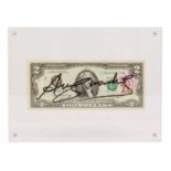 WARHOL, ANDY (1928-1987), "2 Jefferson's Dollars", 1976, als Autograph,Multiple entspr