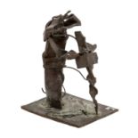 FETTING, RAINER (geb. 1949), "Streetworker",Bronze, abstrahierte Figur eines Straßena