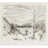 CORINTH, LOVIS (1858-1925), "Walchensee im Nebel",Lithographie (Zinkplatte)/Japan, u.r