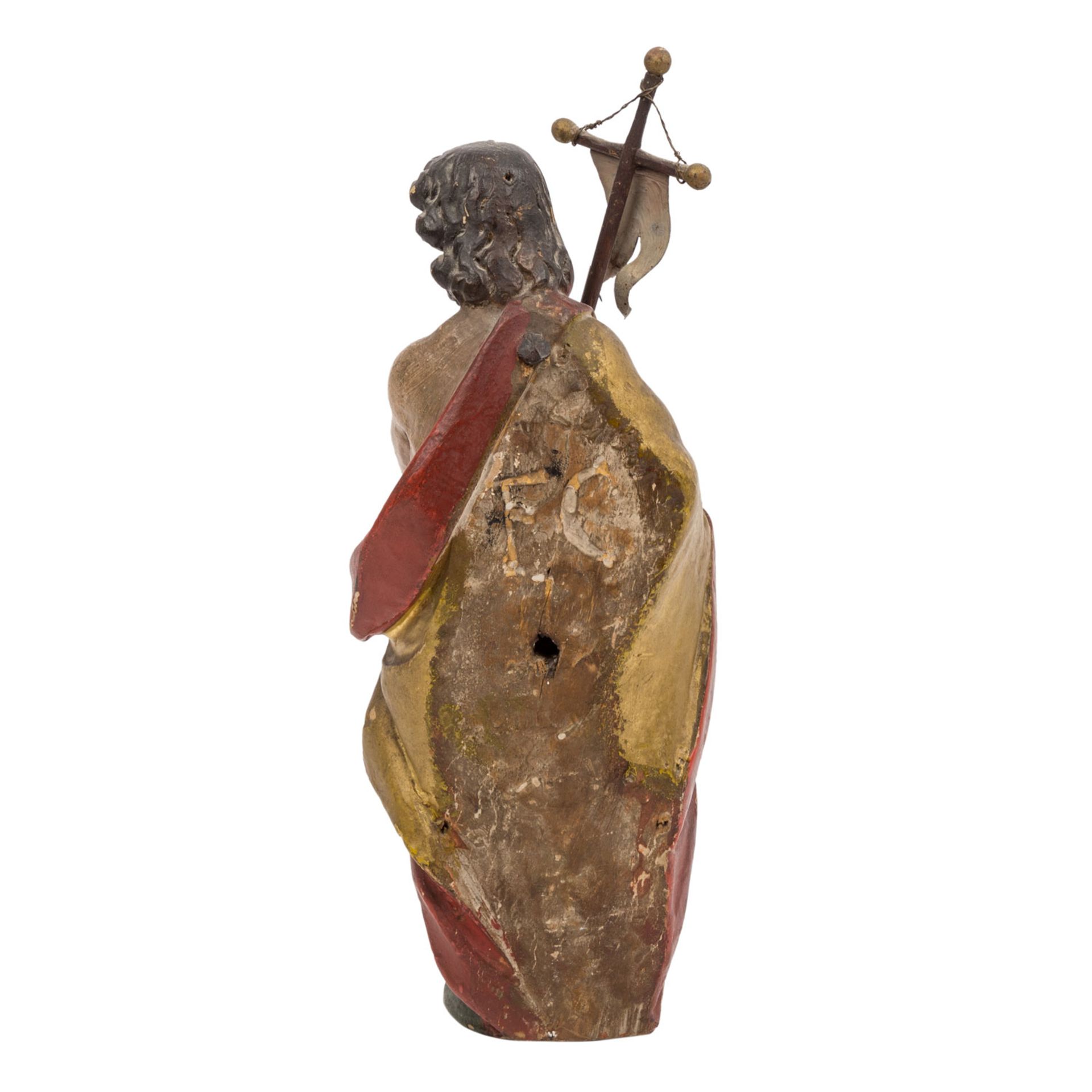 BILDHAUER des 18. Jh., "Johannes der Täufer mit Lamm",Holz, farbig gefasst, dreiviert - Image 3 of 4