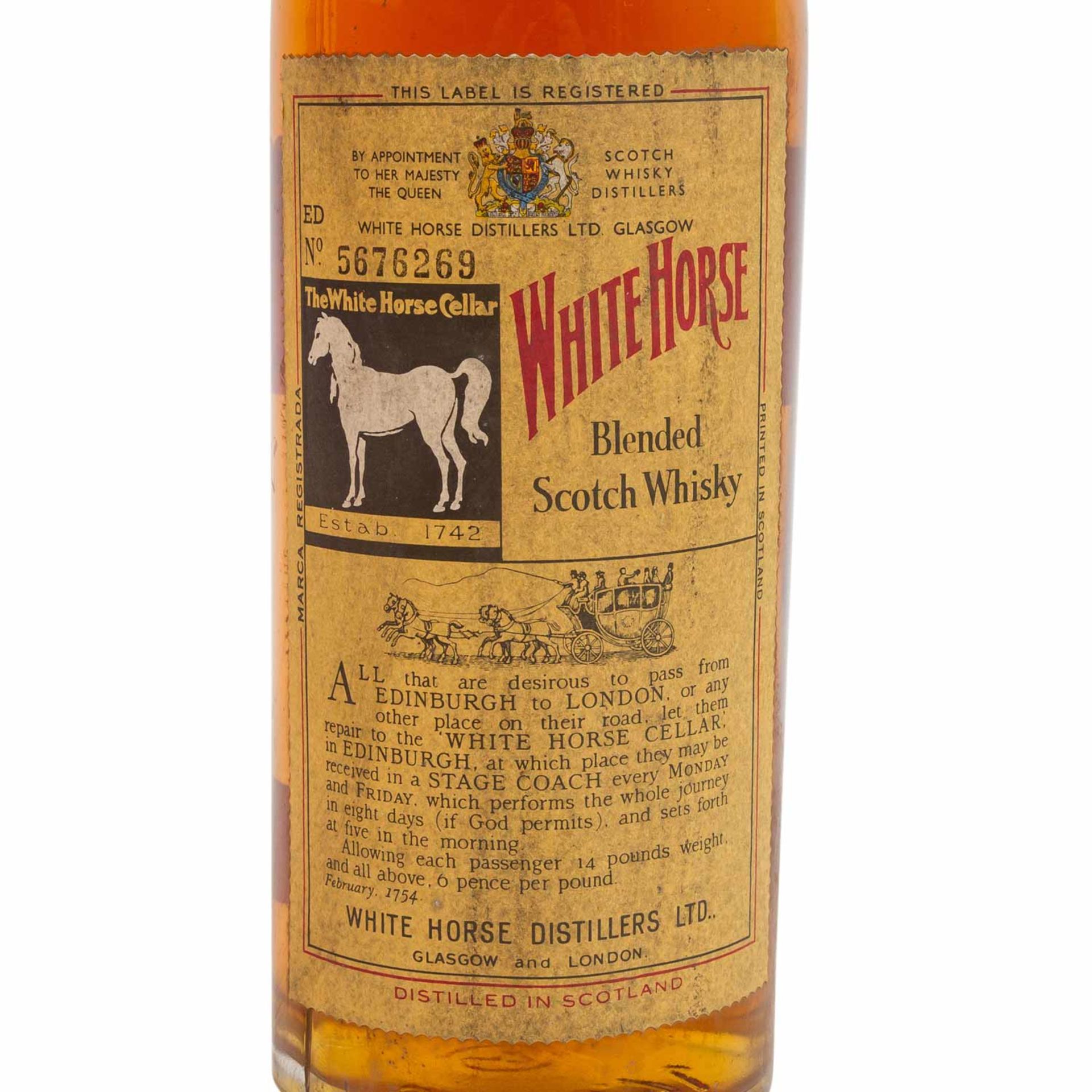 WHITE HORSE Blended Scotch Whisky, mit Blechkappe,Region: Scotland, White Horse Distil - Image 2 of 4