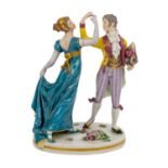 DRESSEL, KISTER&CO. 'Tanzpaar', nach 1907.Galantes Tanzpaar, gekleidet im Stil um 1800
