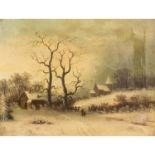 POORTEN, JACOBUS JOHANNES VAN (1841-1914), "Verschneite Landschaft mit Schlösschen",i