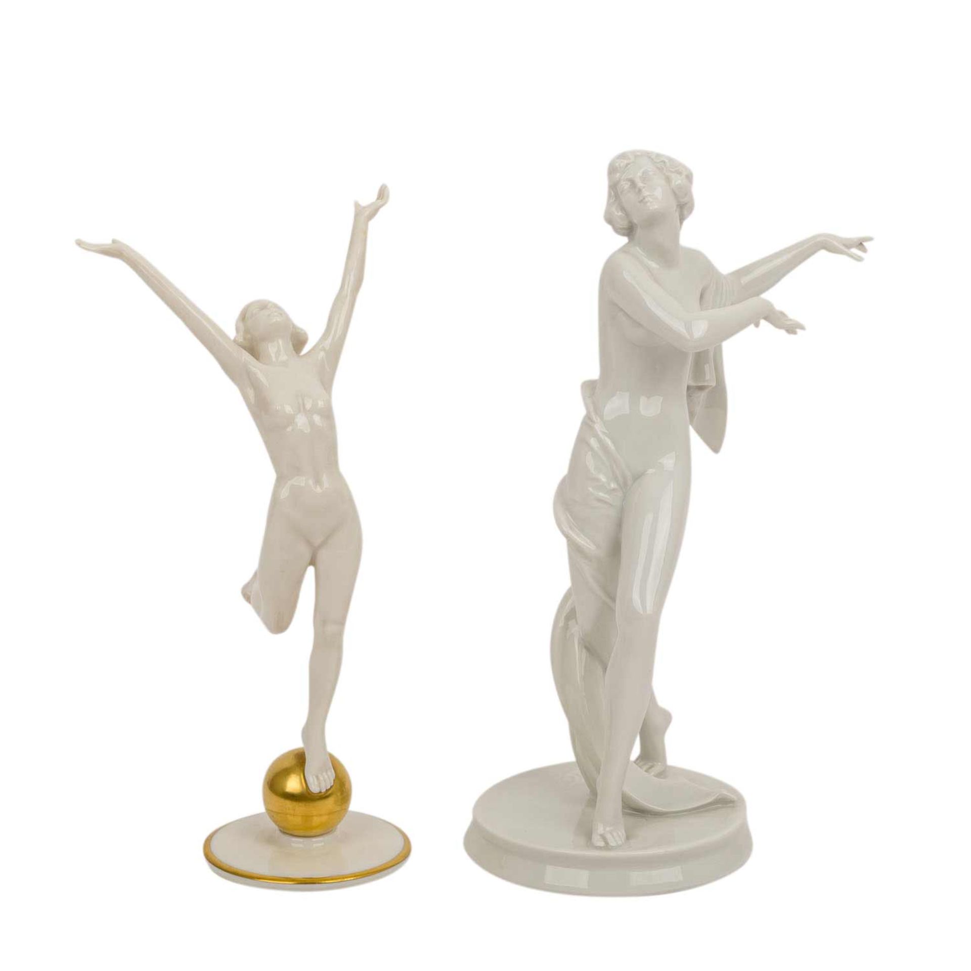 ROSENTHAL und HUTSCHENREUTHER 2 Figuren, 20. Jhd..ROSENTHAL Tänzerin 'Scherzo', Marke