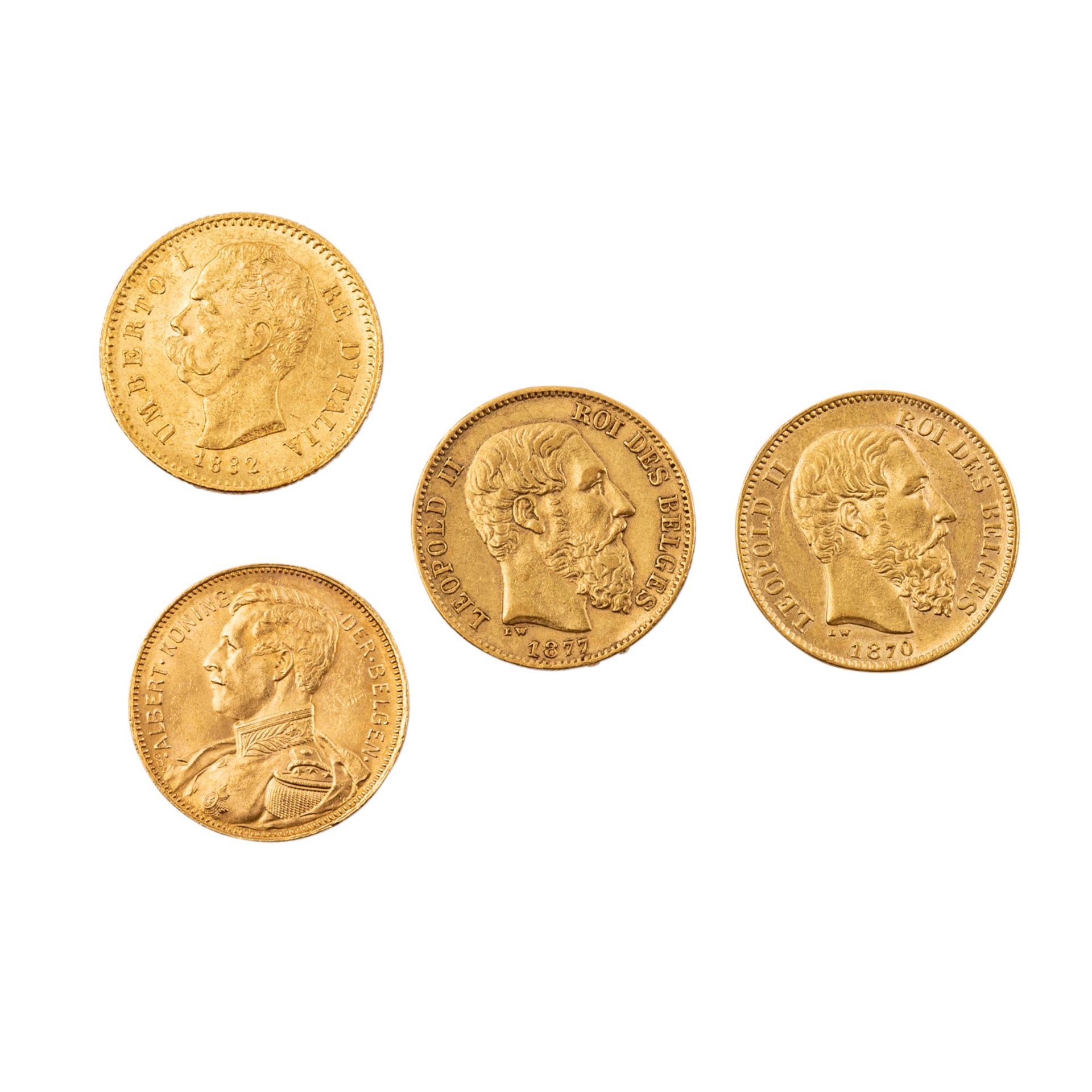 Belgien/Italien/GOLD - 3 x 20 Francs + 1 x 20 Lire,