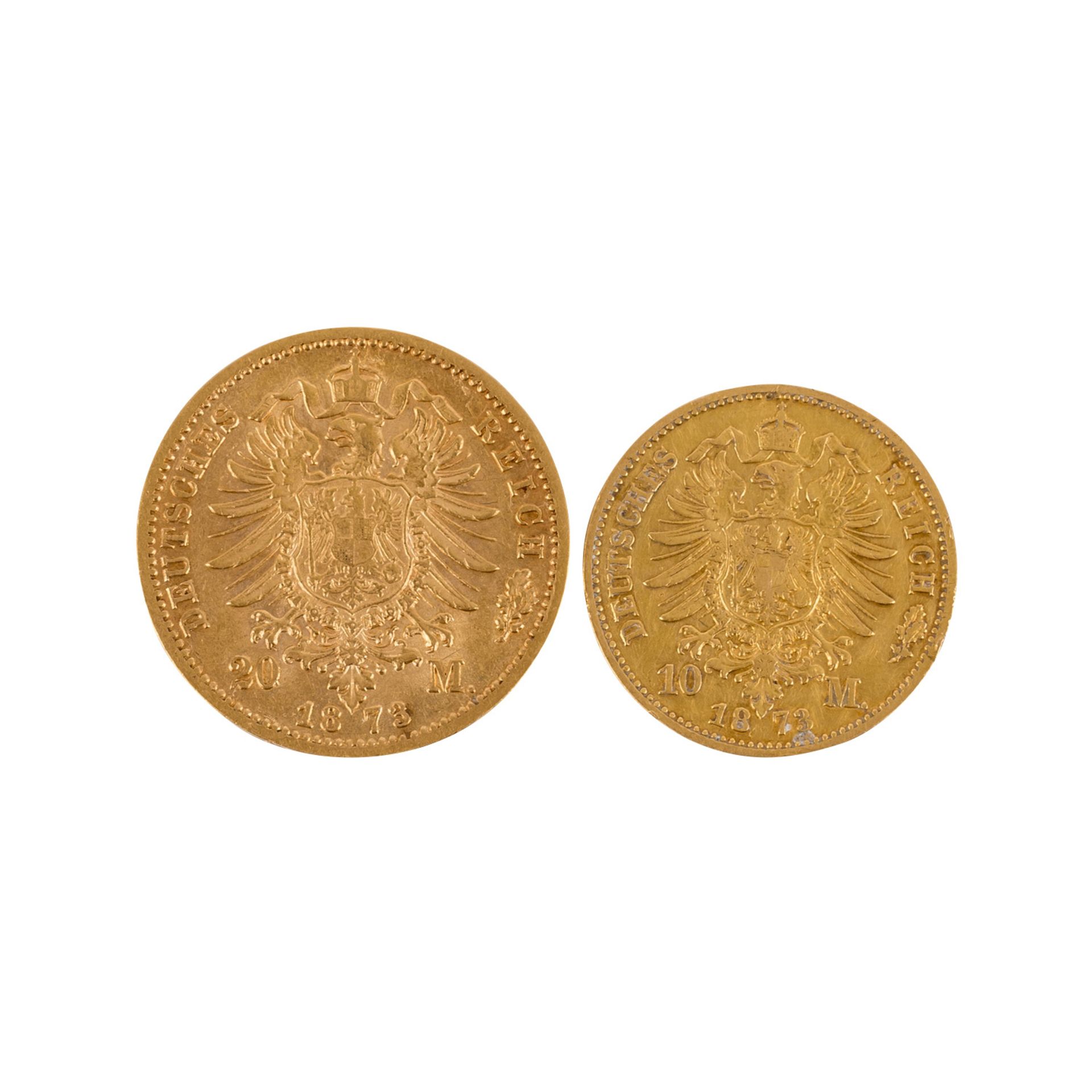 Preussen/GOLD - 20 Mark + 10 Mark 1873 C,