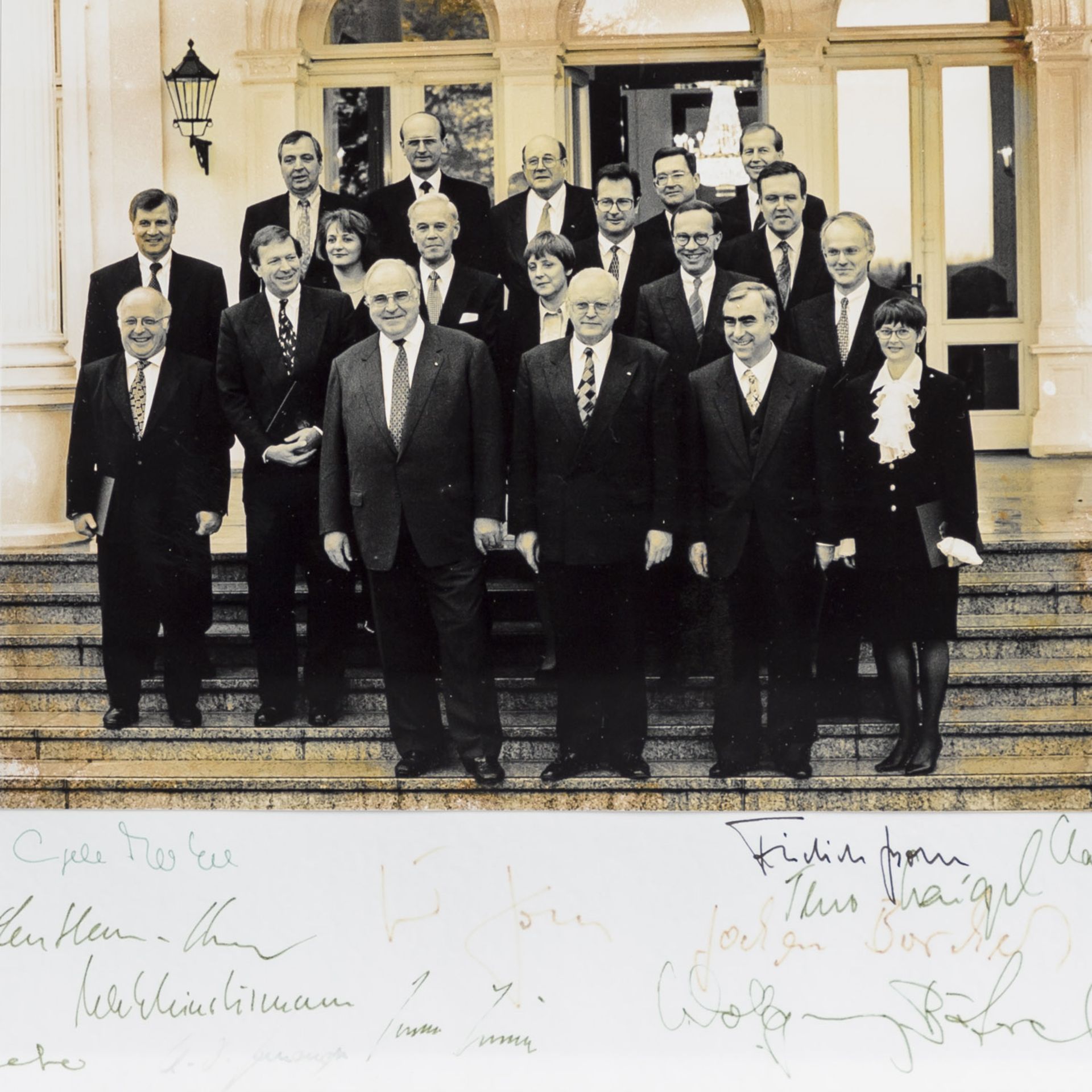 Fotografie mit Autographen der Bundesregierung, 20.Jh. - - Bild 2 aus 4