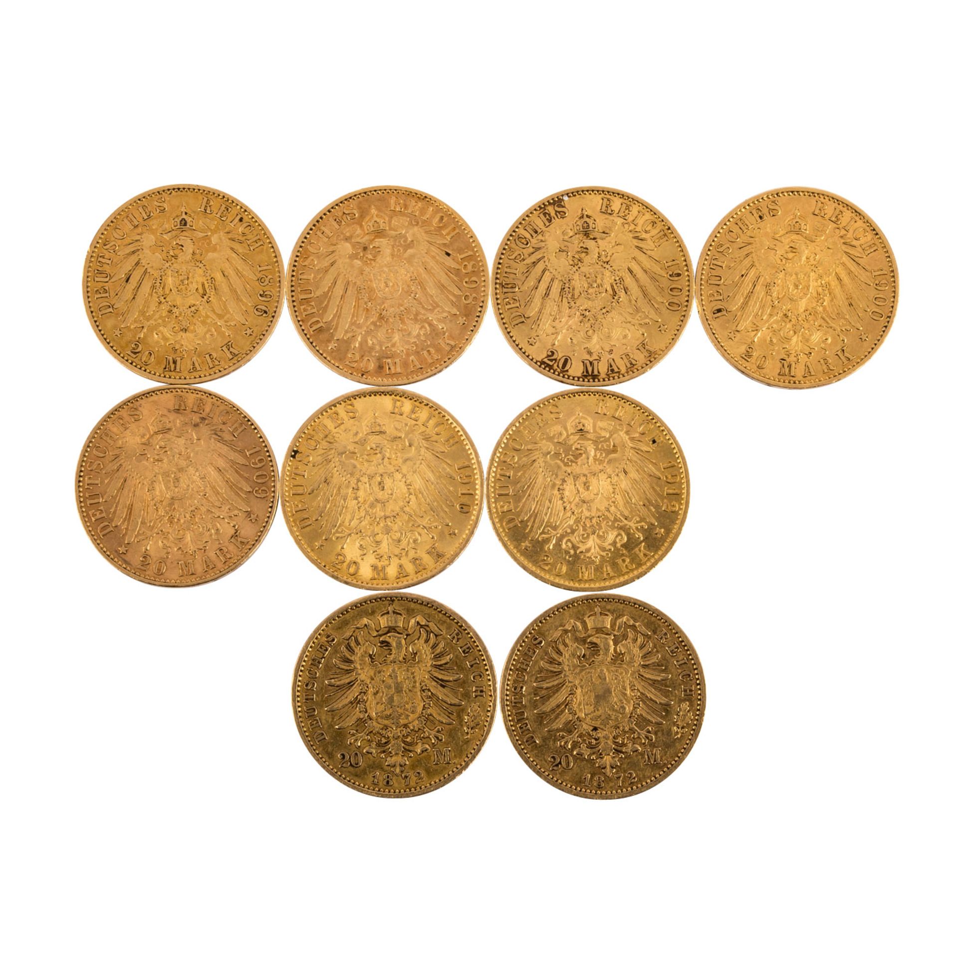 Preussen/GOLD - 9 x 20 Goldmark aus - Image 2 of 2