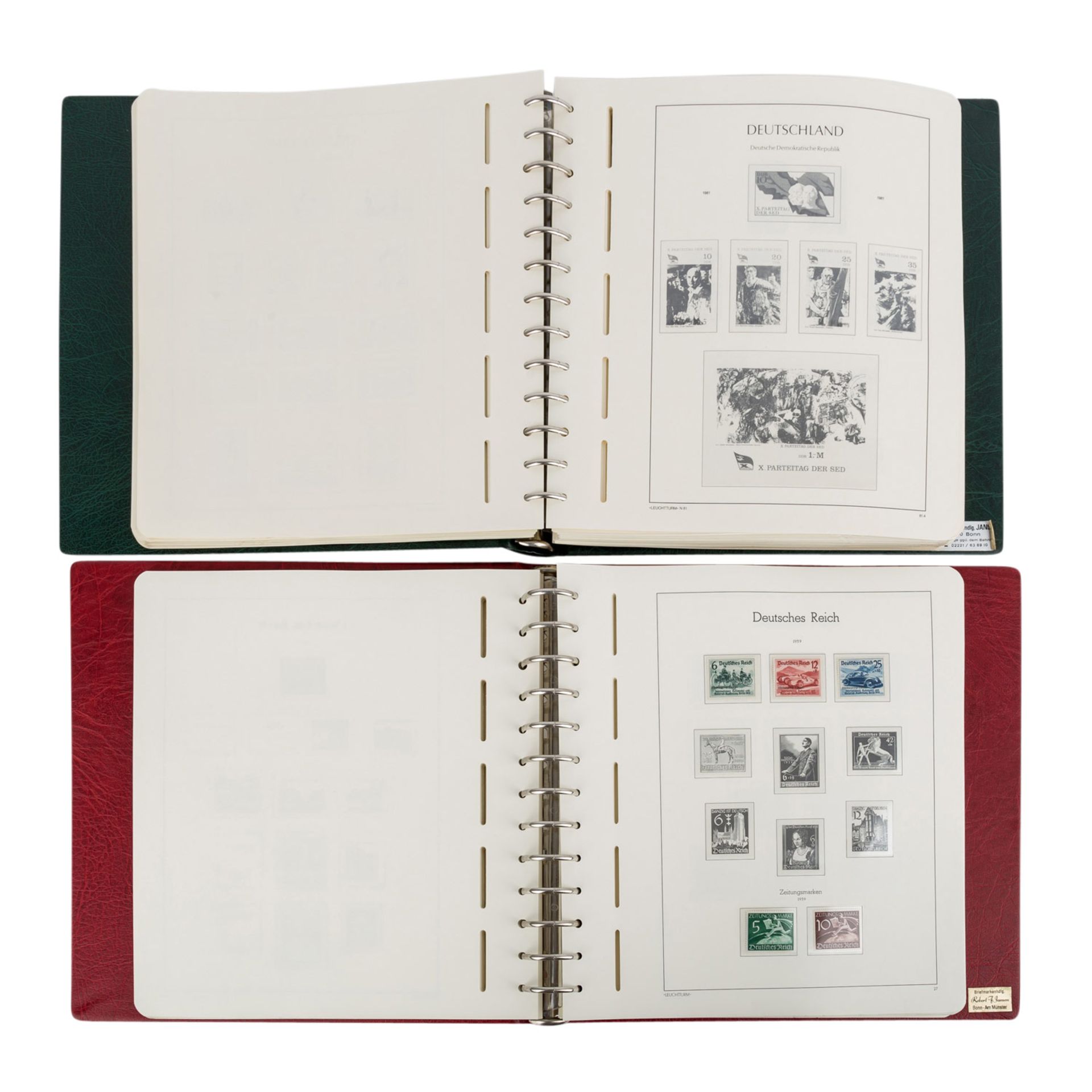 Deutsches Reich, DDR, 2 Leuchtturm-Klemmbinder