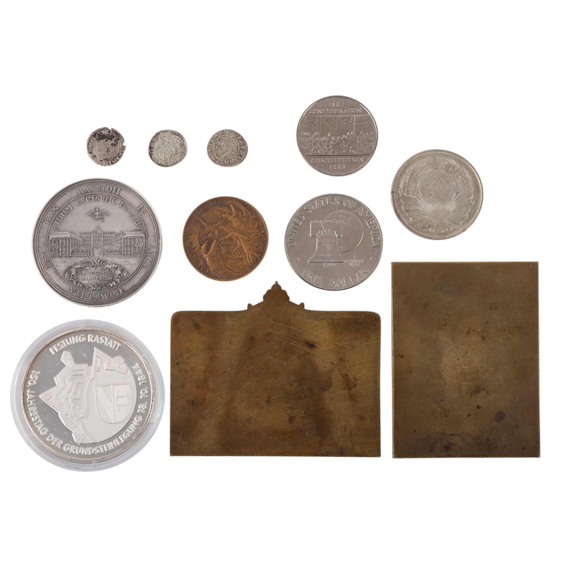 Medaillen, Plaketten und Münzen - Konvolut mit u.a.< - Bild 2 aus 2
