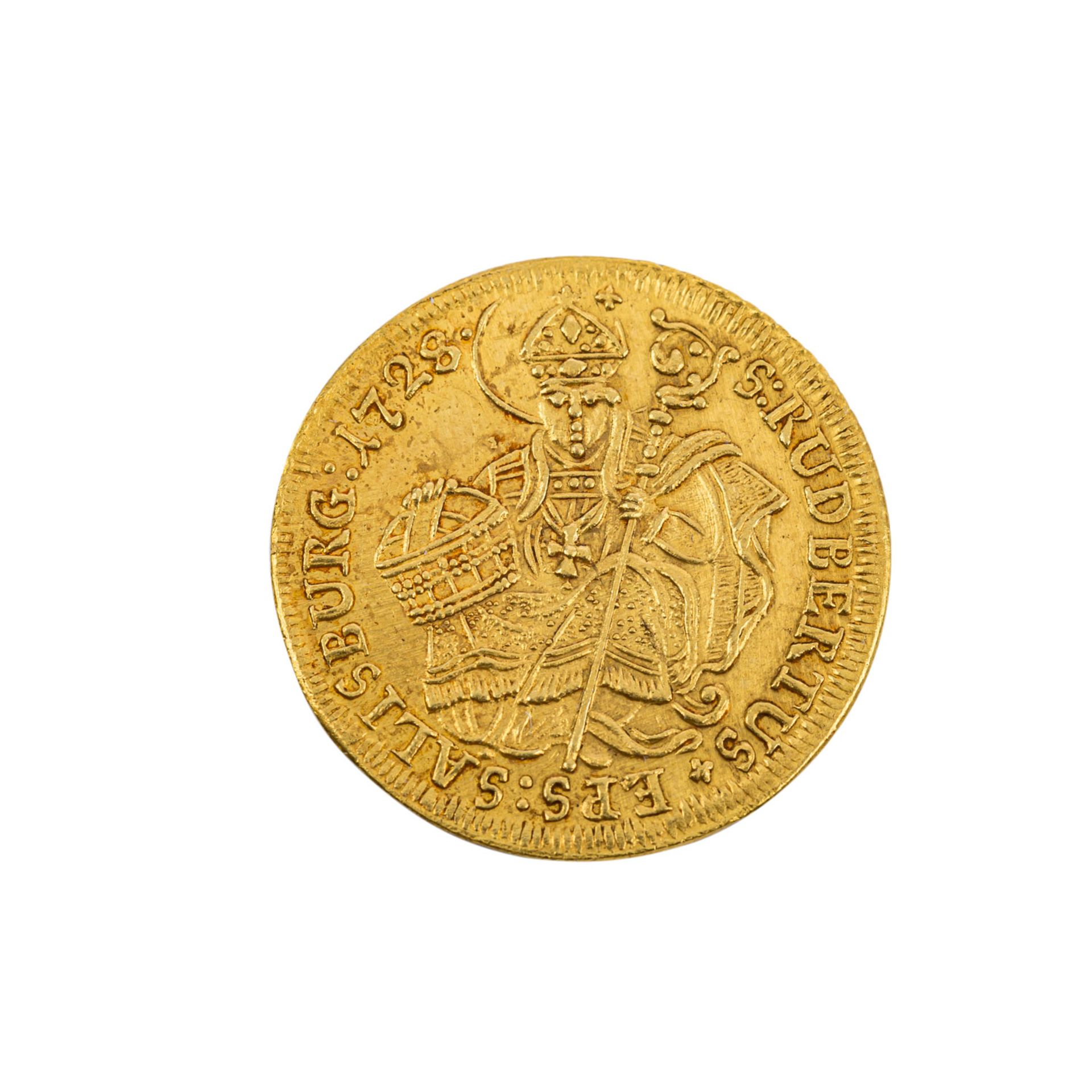 Salzburg Erzbistum/GOLD - Dukat 1728, - Bild 2 aus 2