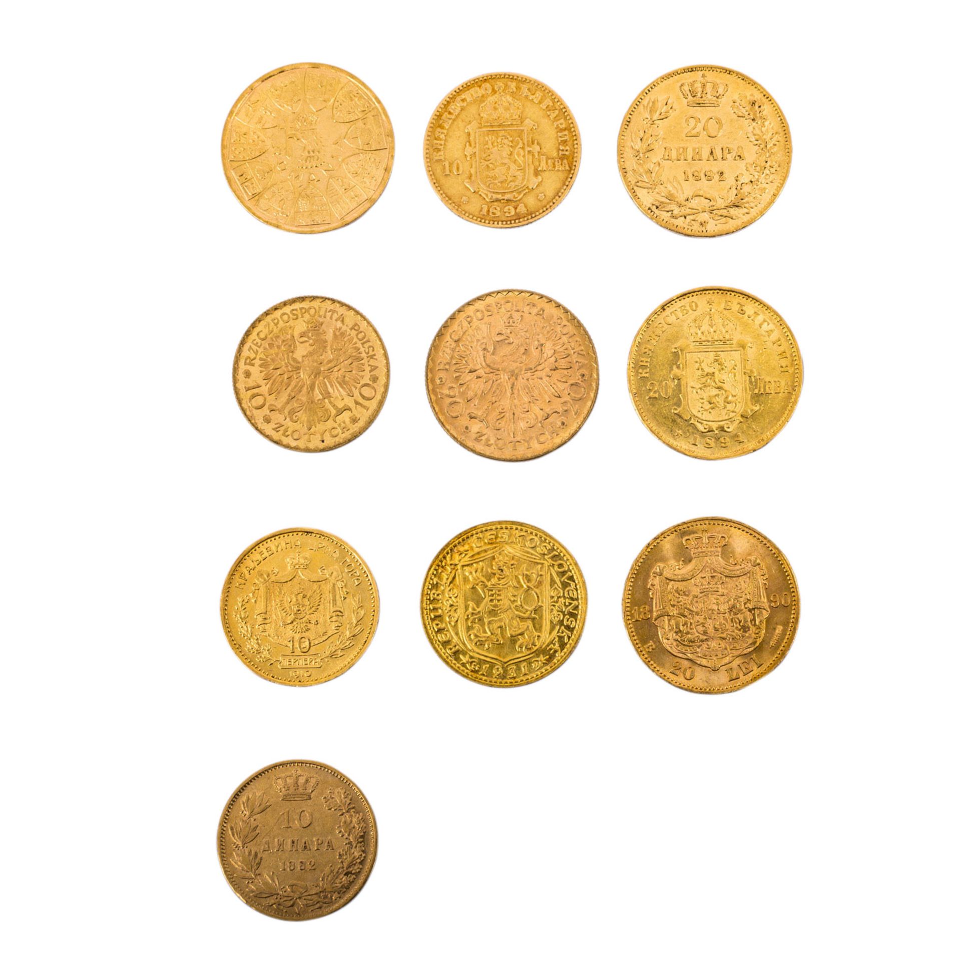 Polen, Rumänien, Tschechoslowakei und Serbien in Gold -< - Bild 2 aus 2