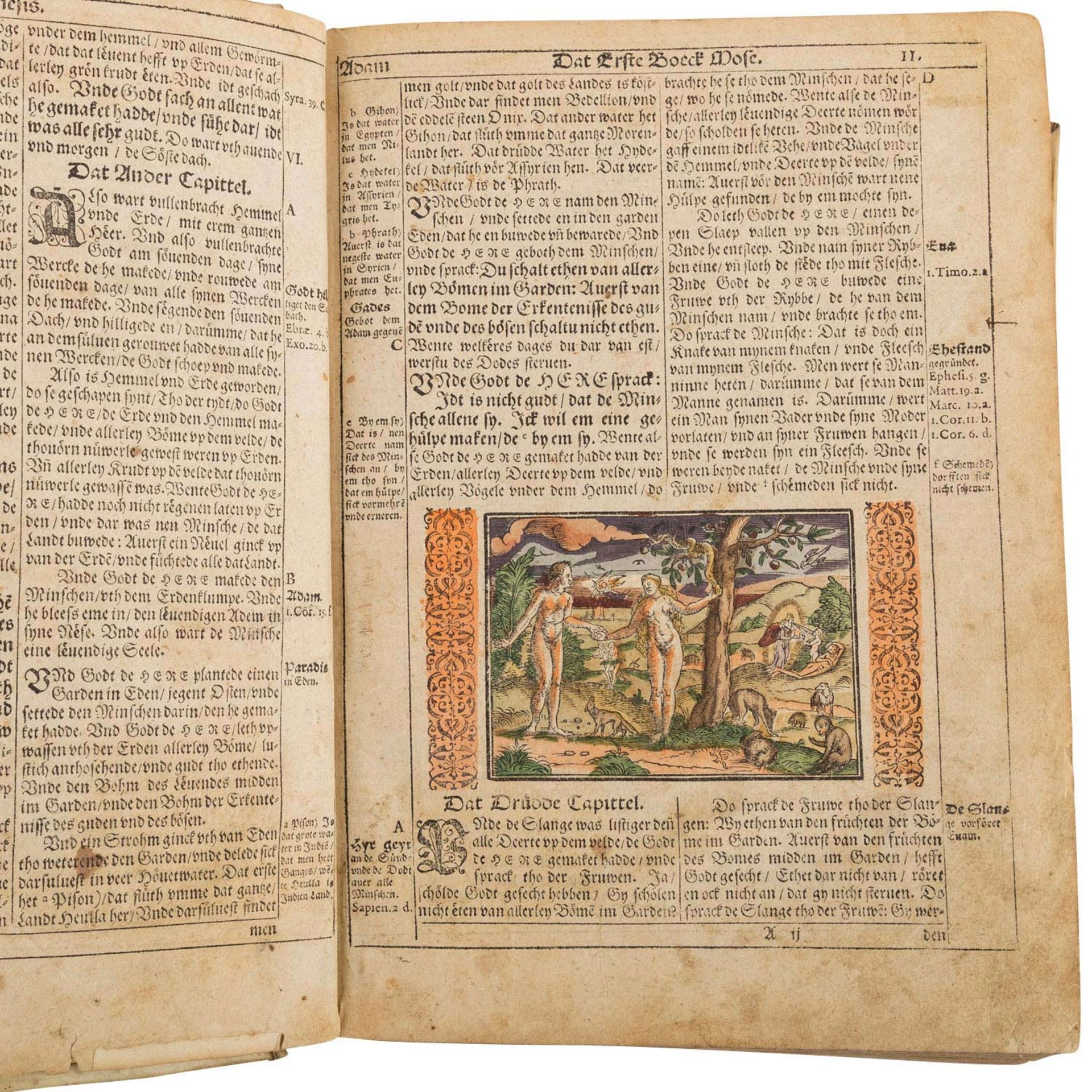 "Die plattdeutsche Bibel", Fürstl. Druckerei Barth 1588 –<br - Bild 5 aus 7