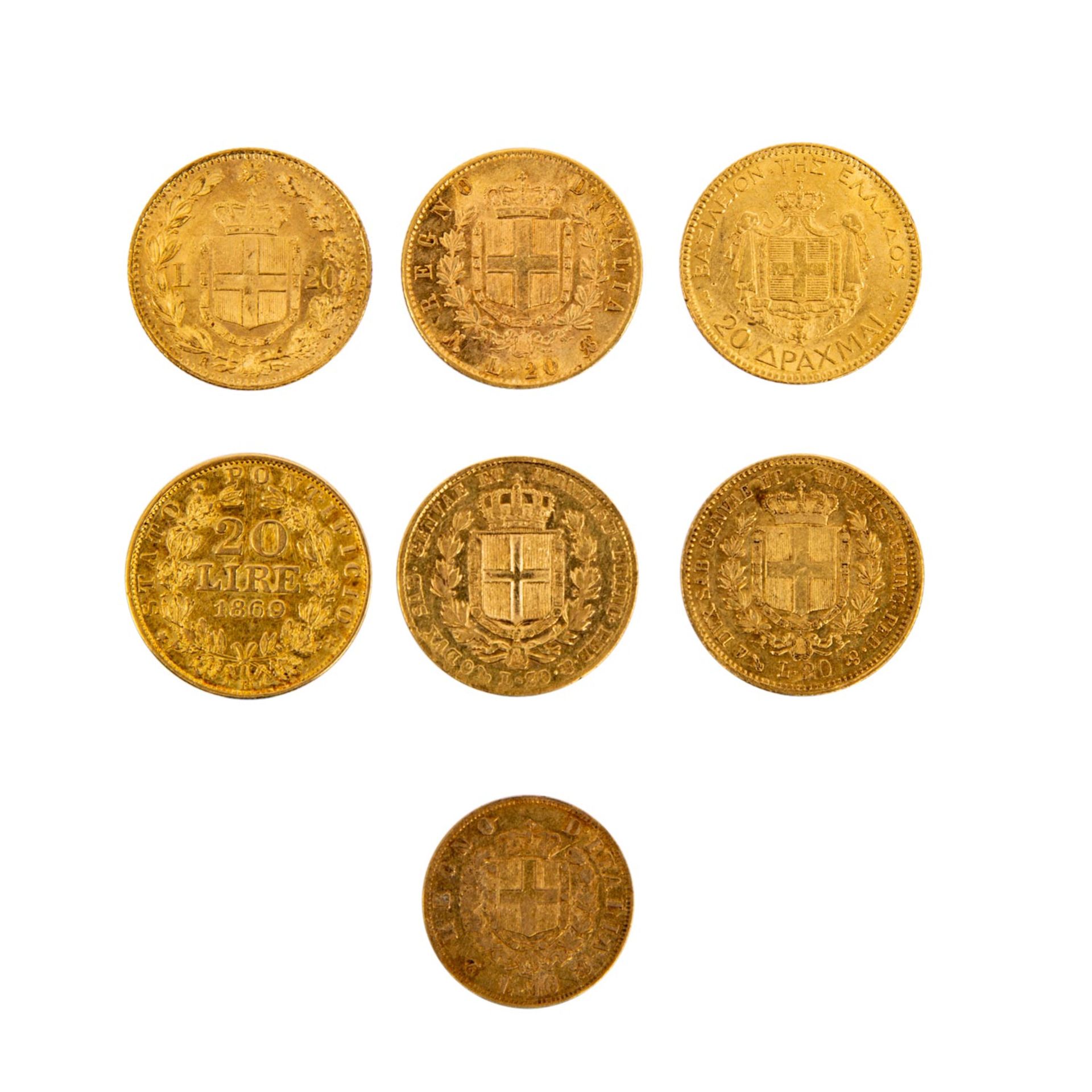 Italien, Vatikan und Griechenland in Gold in 7 Teilen- - Bild 2 aus 2