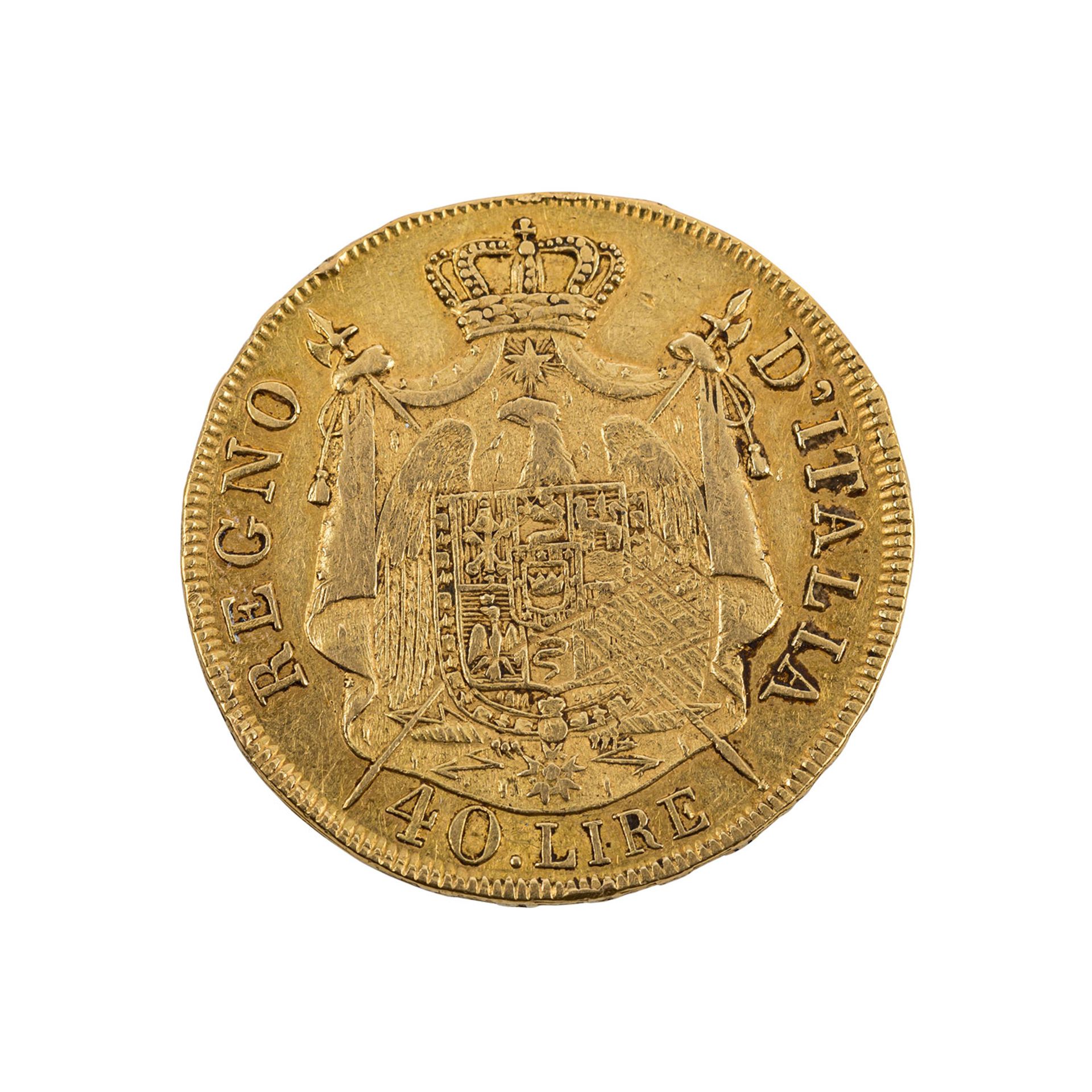 Italien/GOLD - 40 Lire 1808 M, Mailand, - Bild 2 aus 2