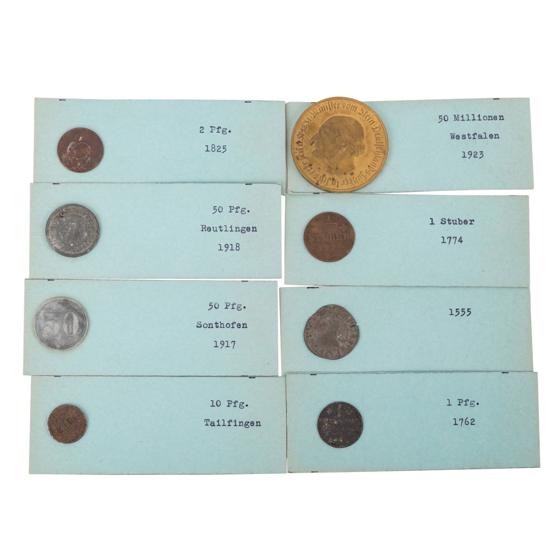 Fundgrube - Schachtel und Holzkistemit vorwiegend älteren Münzen, dabei auch Kriegsnotgeld, sehr - Bild 3 aus 7
