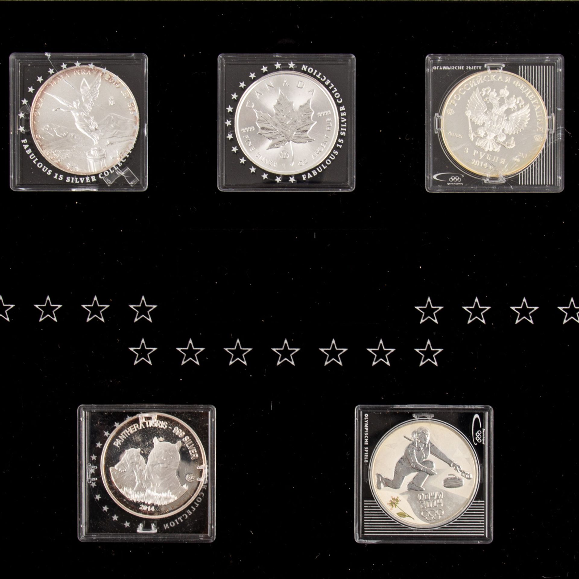 2 Münzkassetten mit GOLD und SILBER -dabei 3 x Goldmedaillen zu insg. 1,29g GOLD fein. Dazu einige - Bild 5 aus 6