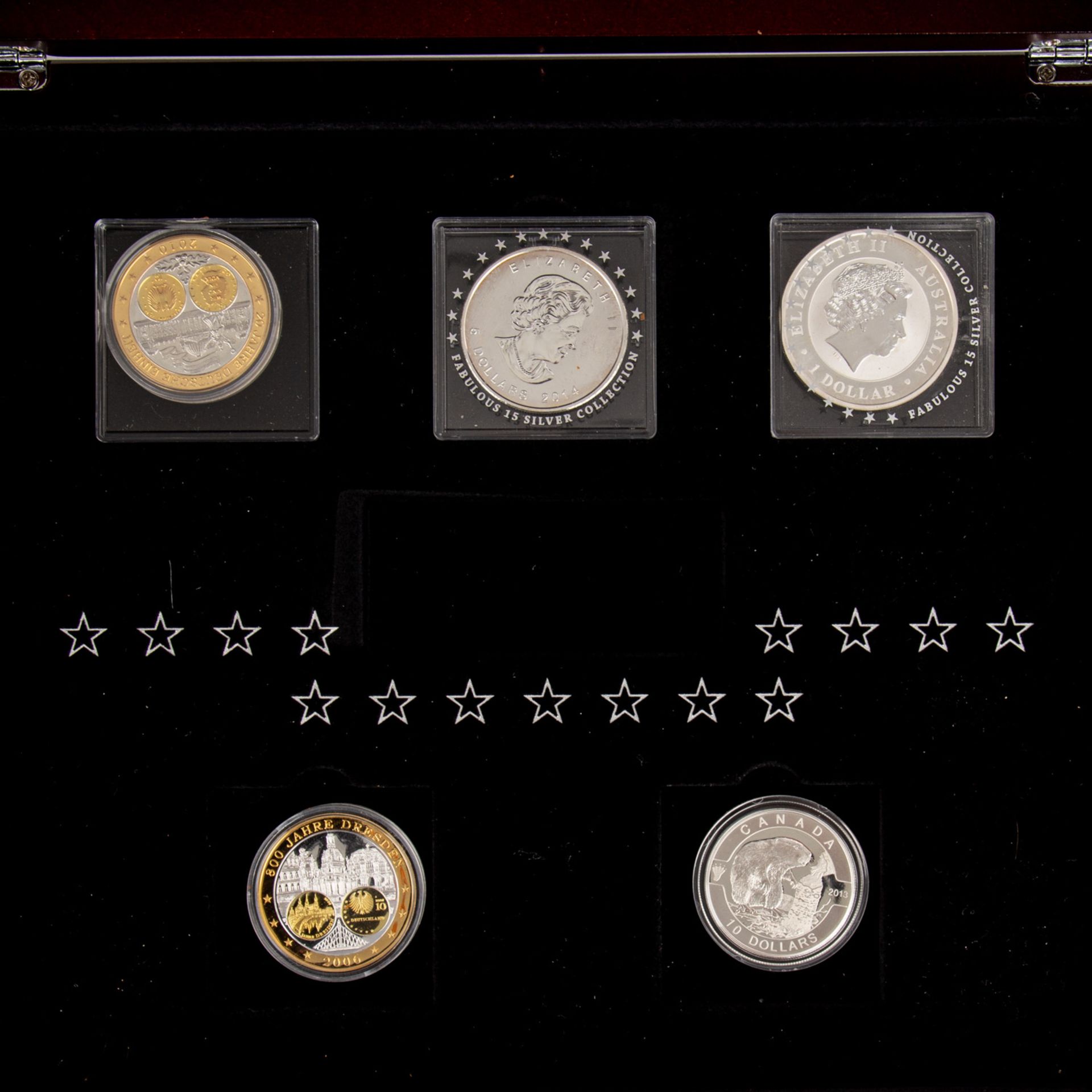 2 Münzkassetten mit GOLD und SILBER -dabei 3 x Goldmedaillen zu insg. 1,29g GOLD fein. Dazu einige - Bild 4 aus 6