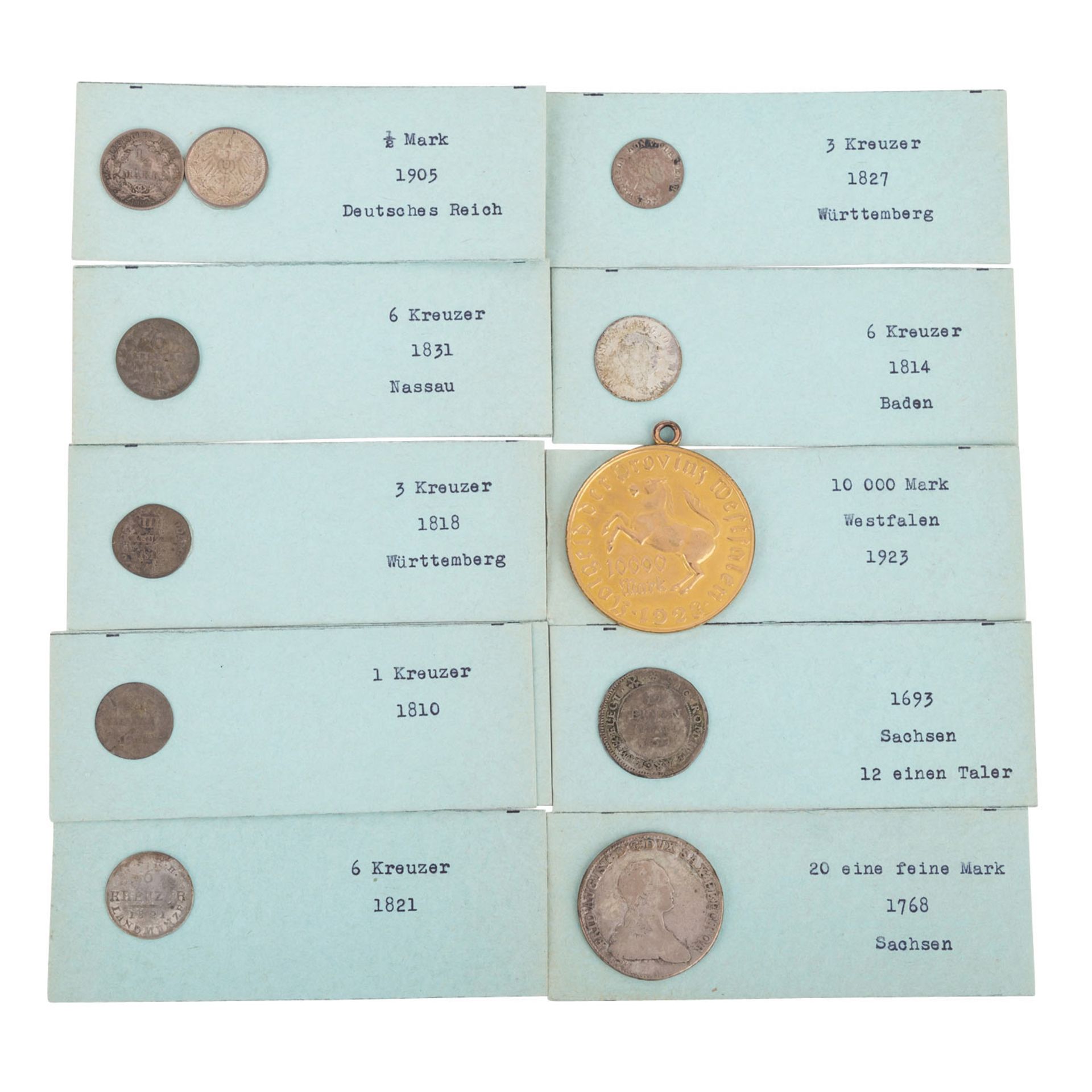 Fundgrube - Schachtel und Holzkistemit vorwiegend älteren Münzen, dabei auch Kriegsnotgeld, sehr - Bild 2 aus 7