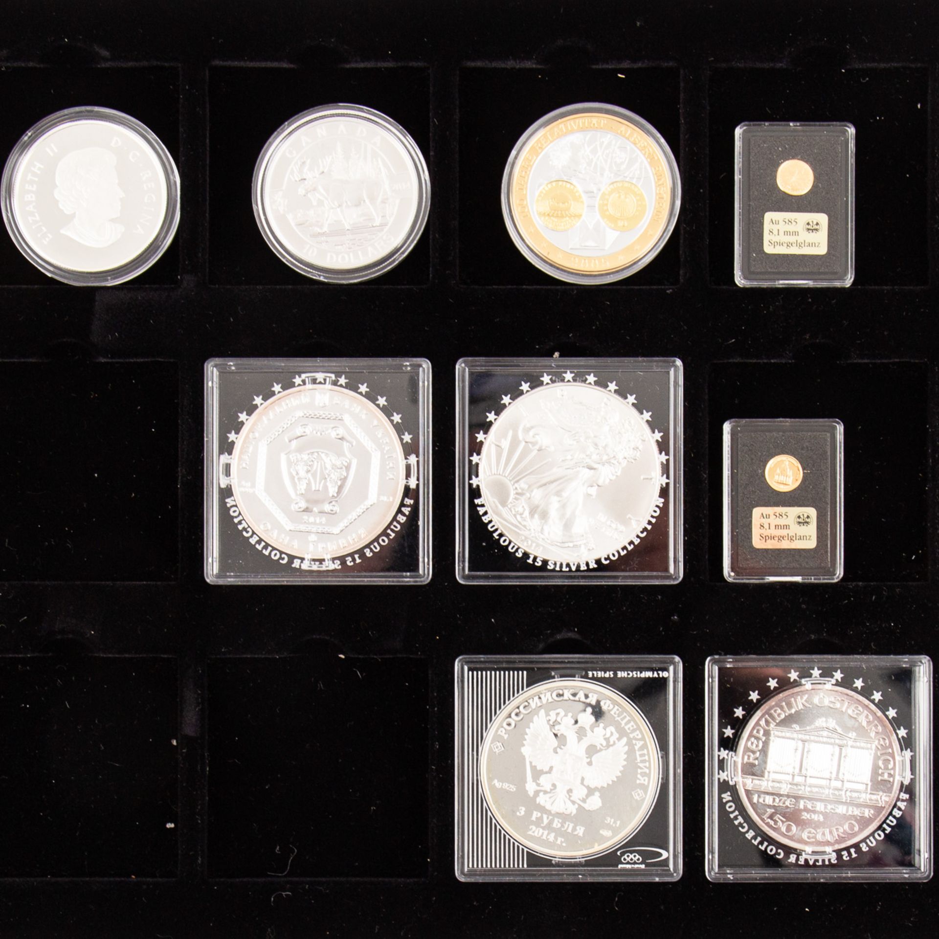 2 Münzkassetten mit GOLD und SILBER -dabei 3 x Goldmedaillen zu insg. 1,29g GOLD fein. Dazu einige - Bild 3 aus 6