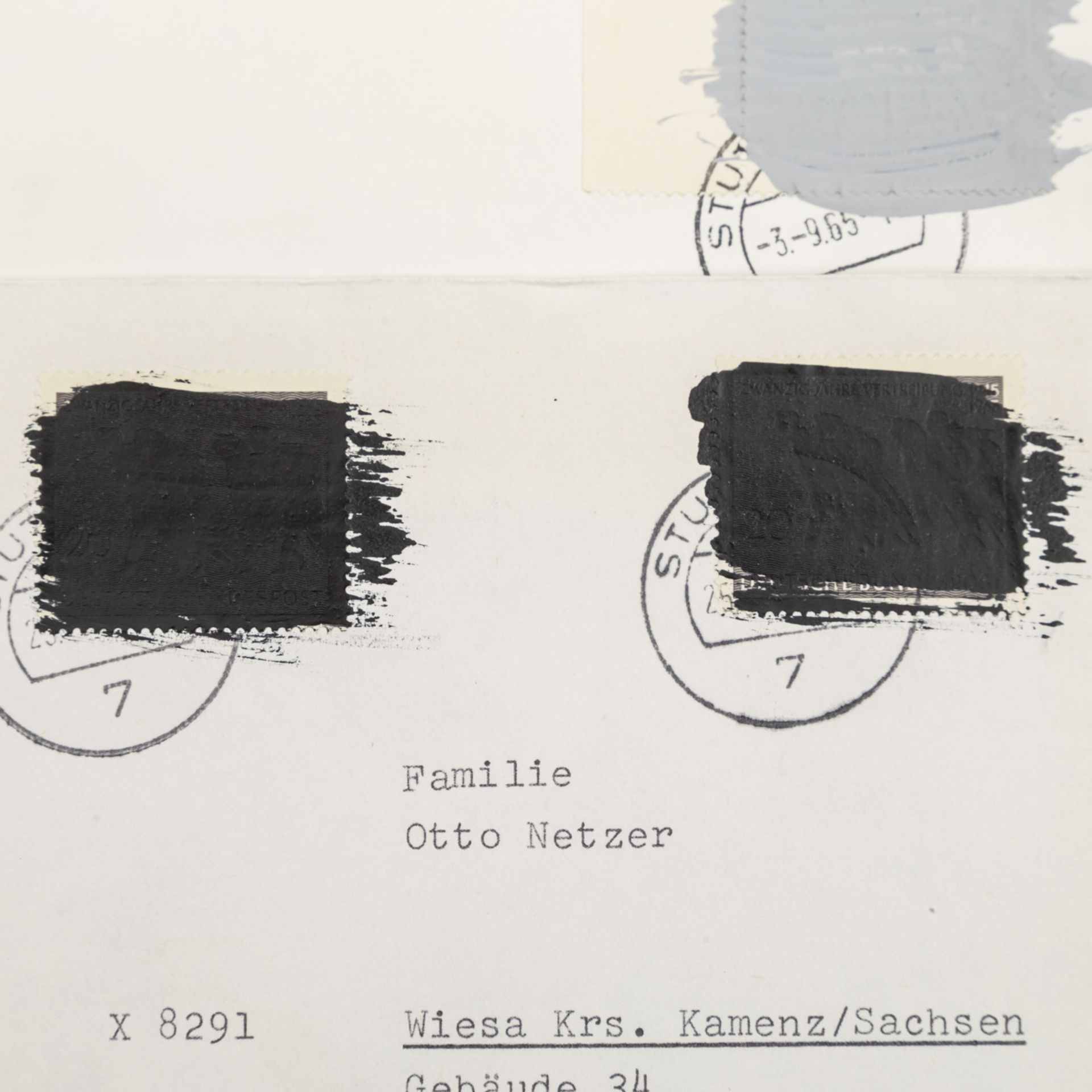 Deutsch/Deutscher Postkrieg, 1965,5 Briefe mit sogenannten sächsischen Schwärzungen, je auf der - Bild 4 aus 5